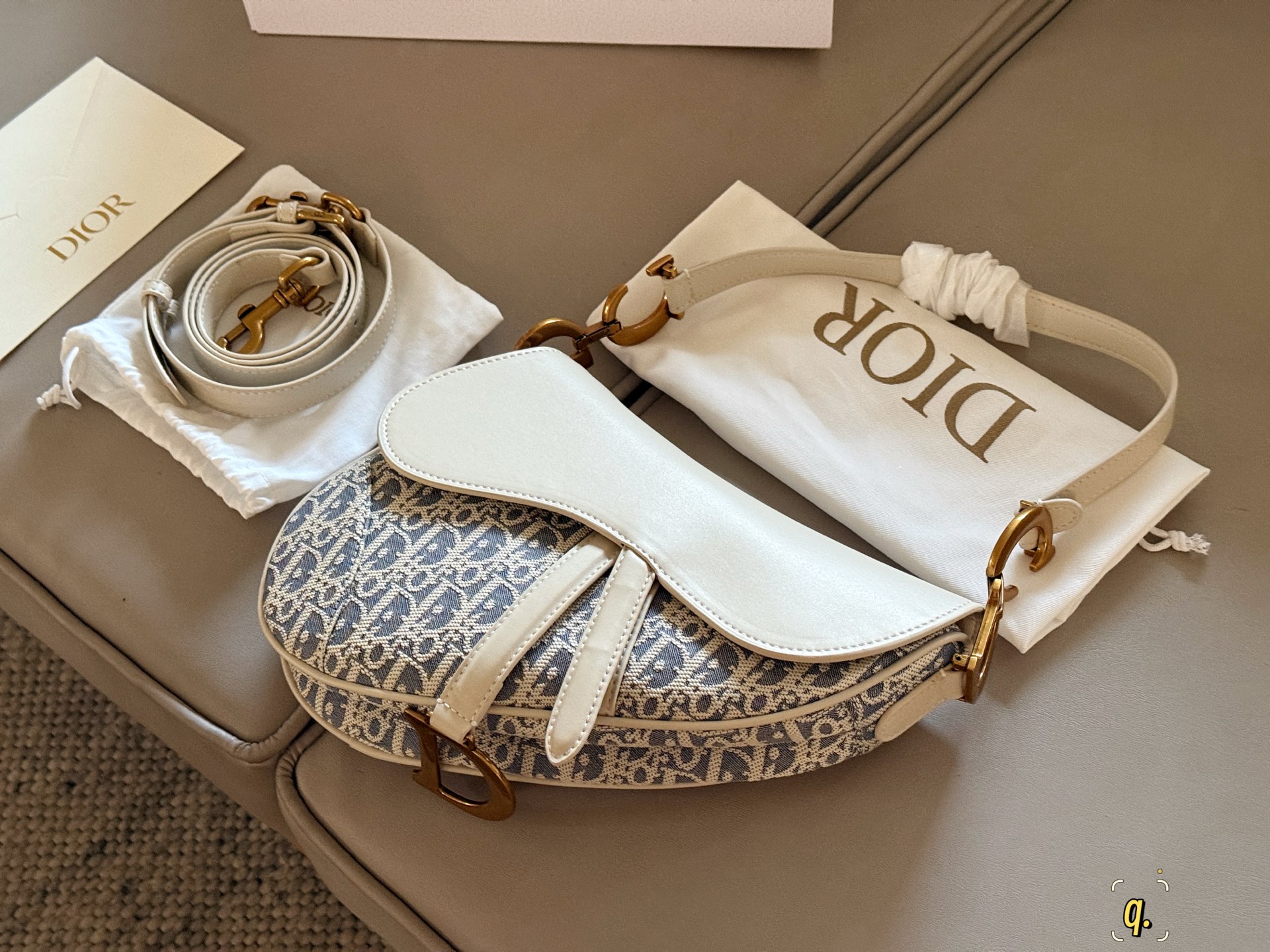 DIOR sea blue saddle bag
