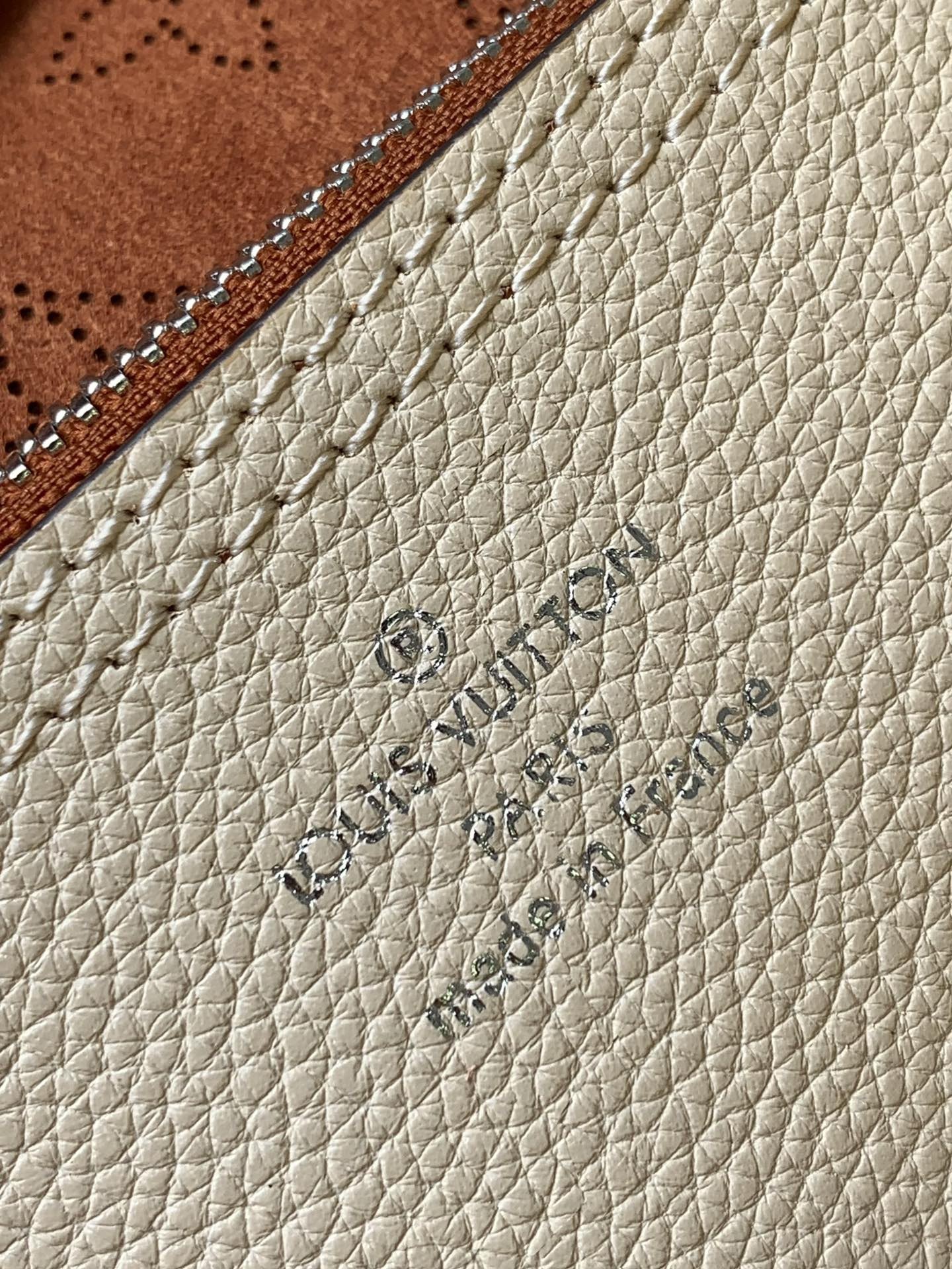 Top version LV carmel taurillon cowhide leather handbag