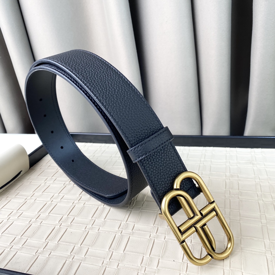 Balenciaga belt Litchi-patterned cowhide material