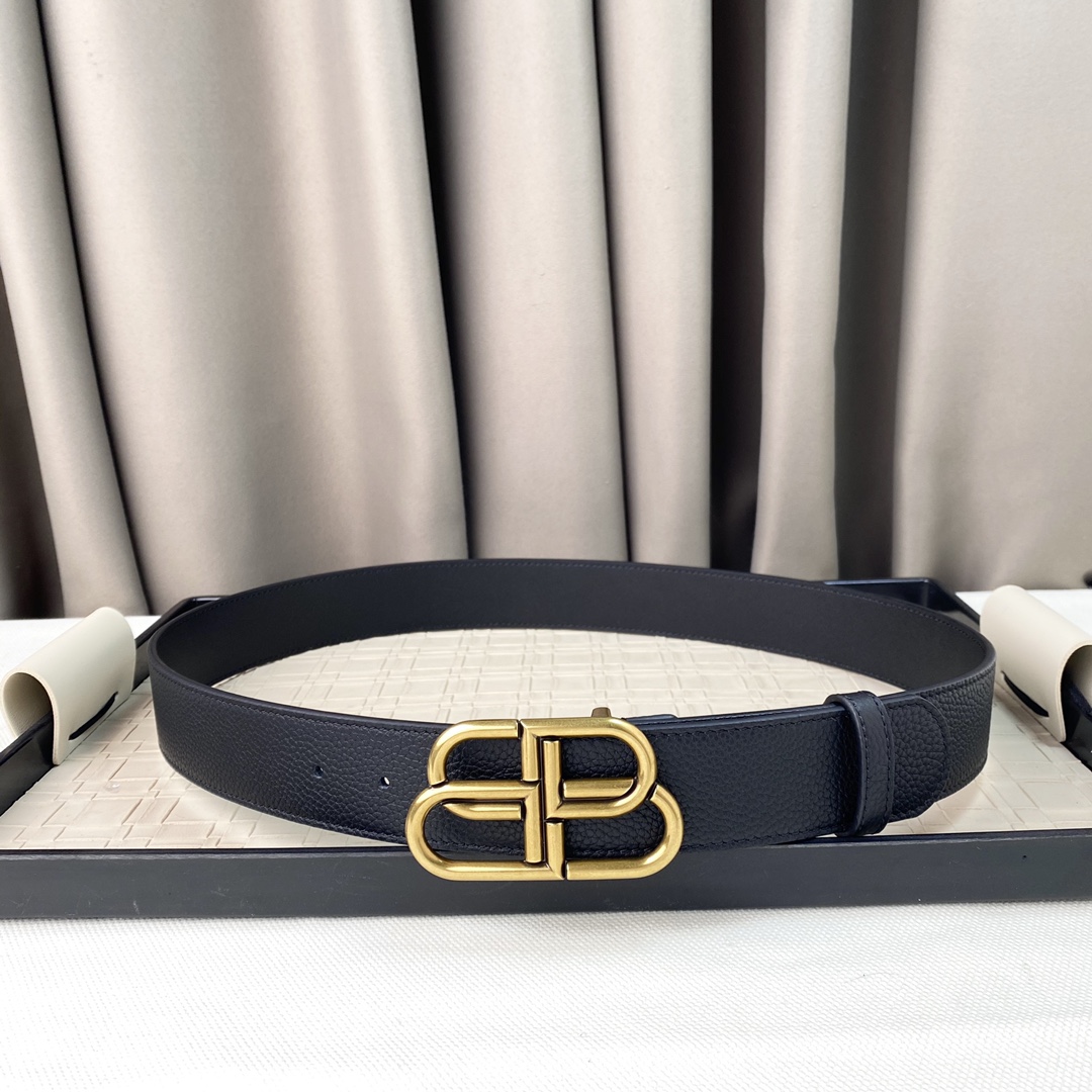 Balenciaga belt Litchi-patterned cowhide material