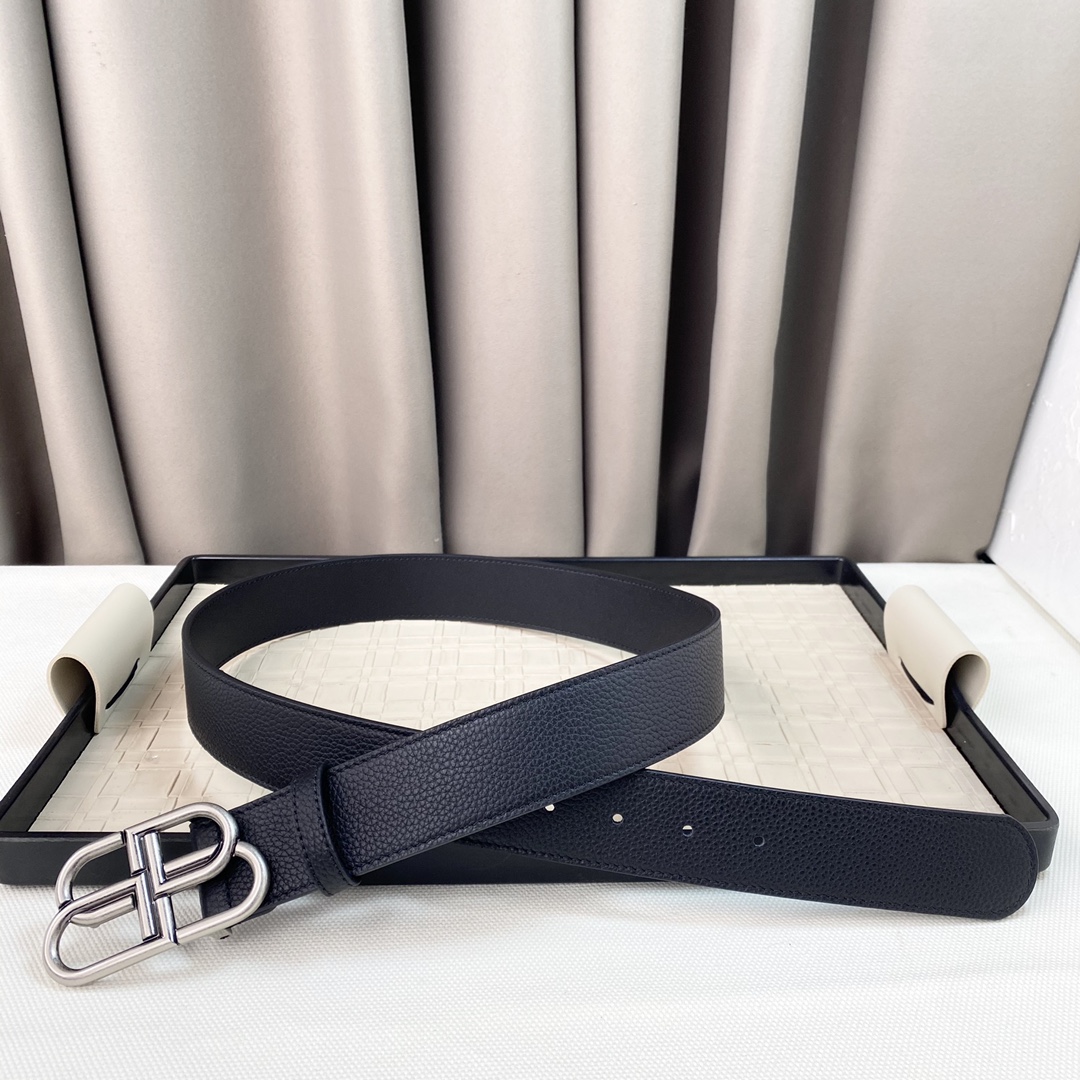 Balenciaga belt Litchi-patterned cowhide material