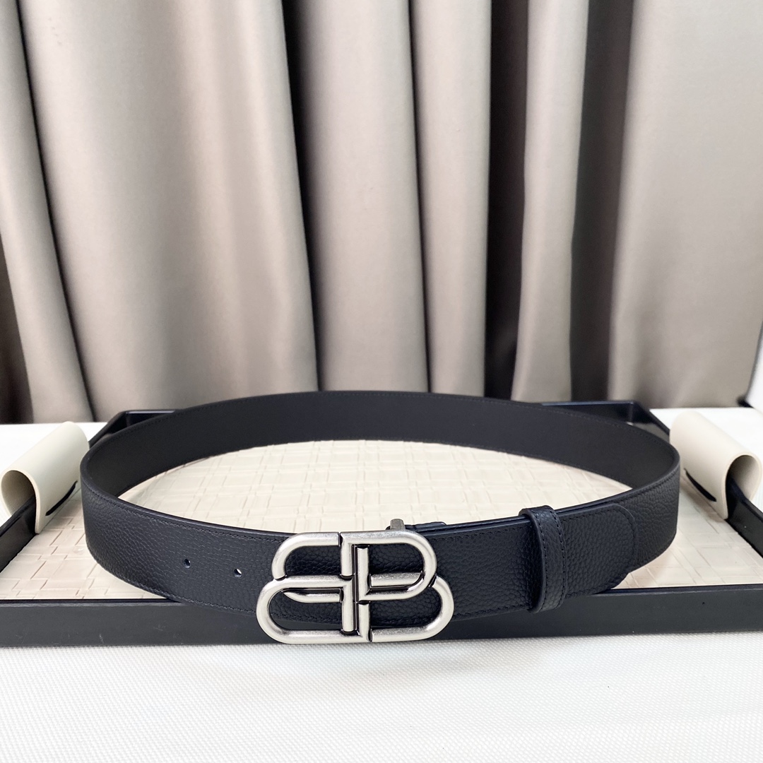 Balenciaga belt Litchi-patterned cowhide material