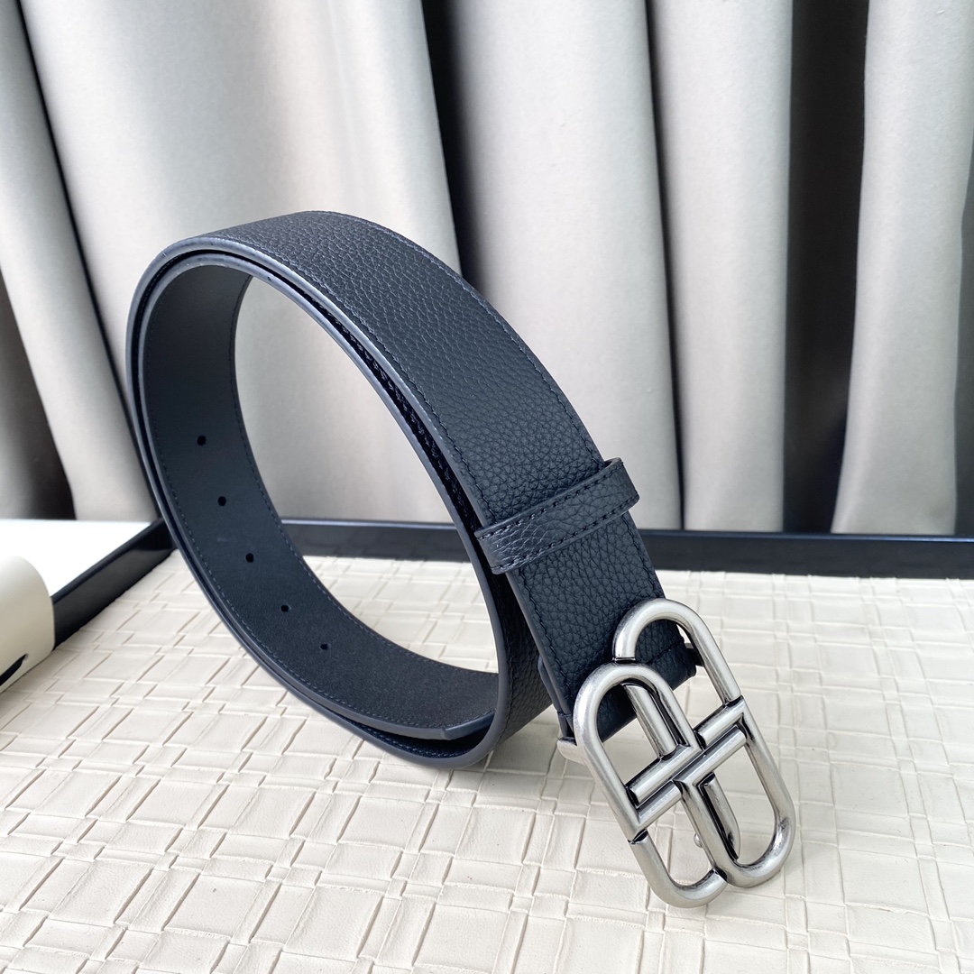 Balenciaga belt Litchi-patterned cowhide material