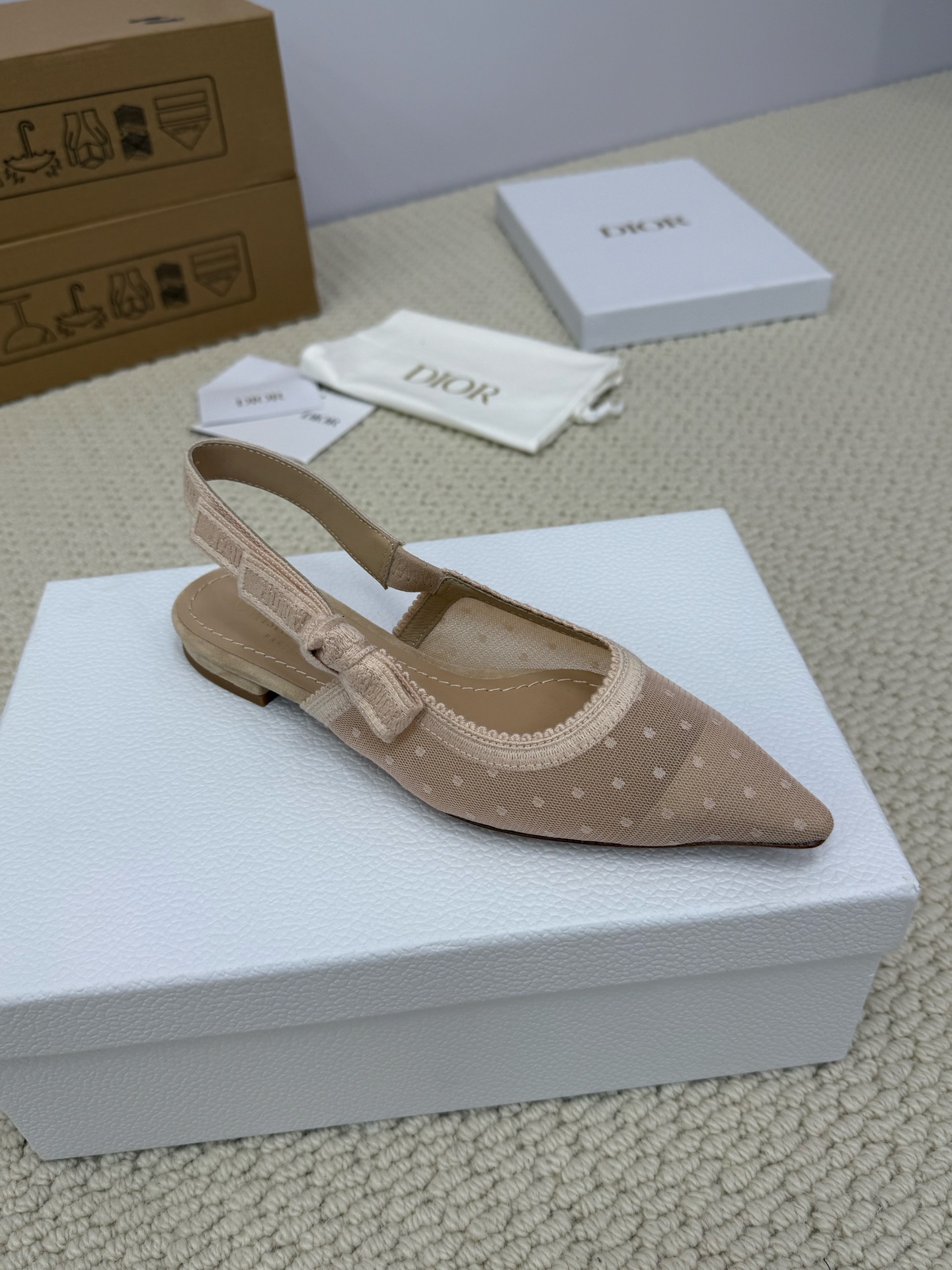 Top quality Dior classic slingback Embroidered high-heeled shoes