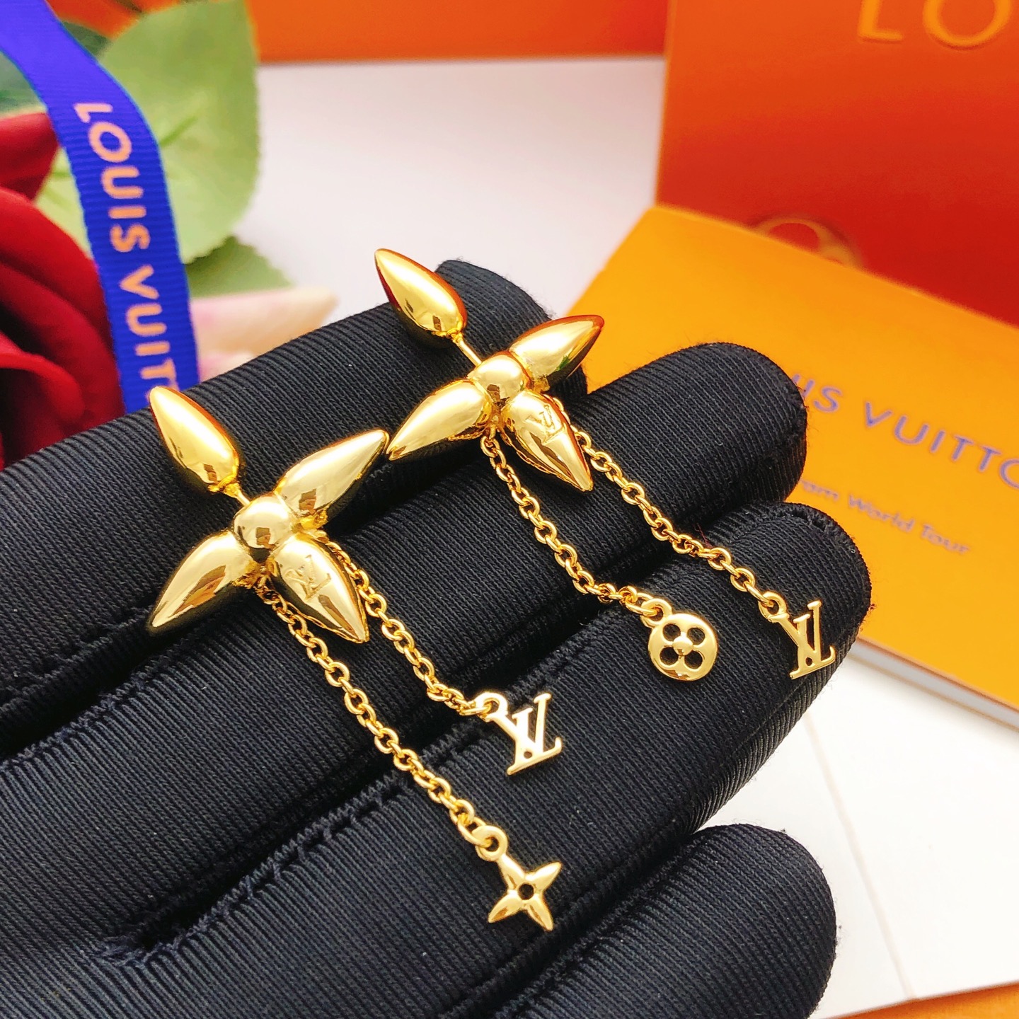 LV polished tassel earrings