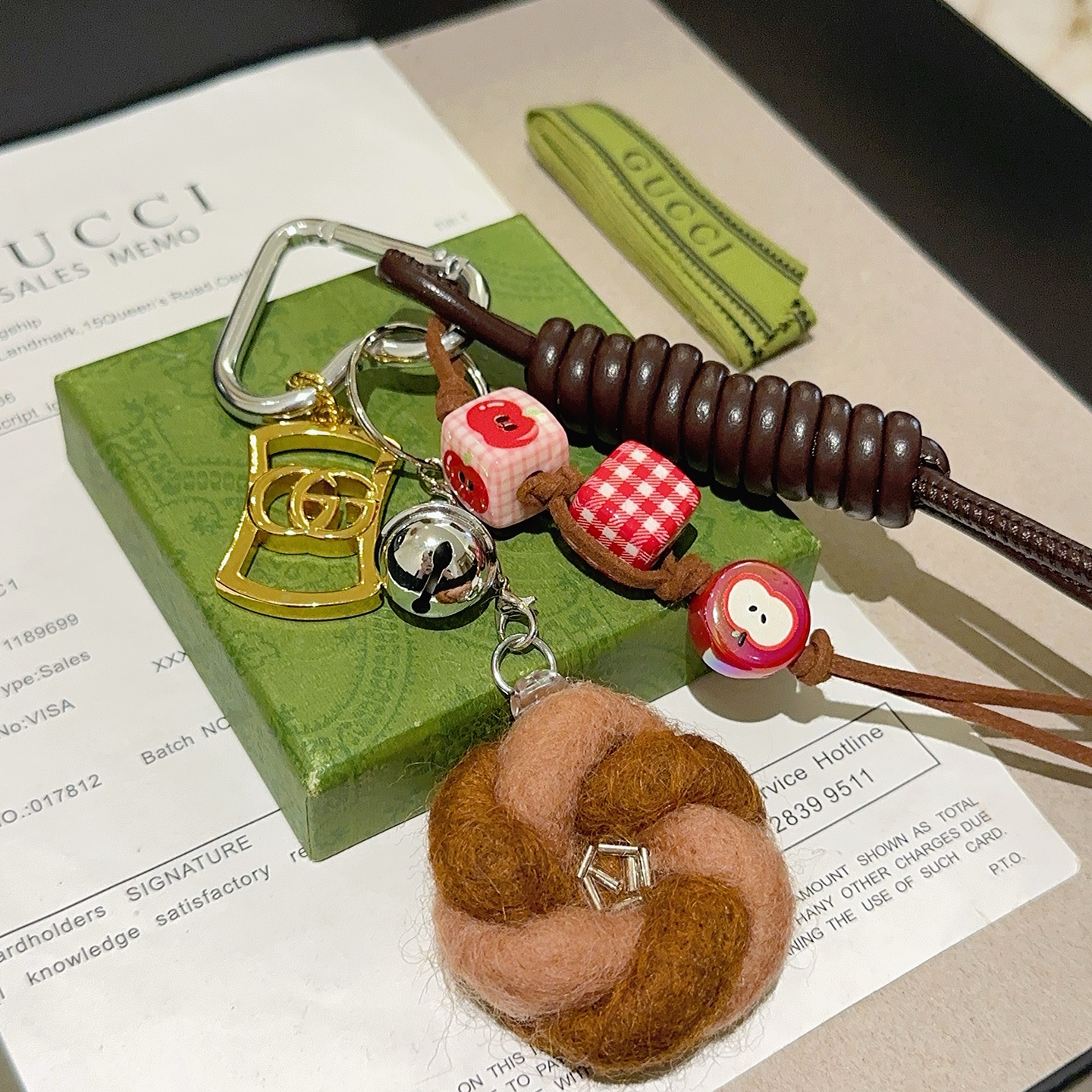 Gucci Keychain Bag Clasp - Anger Forest - Double G Classic Design