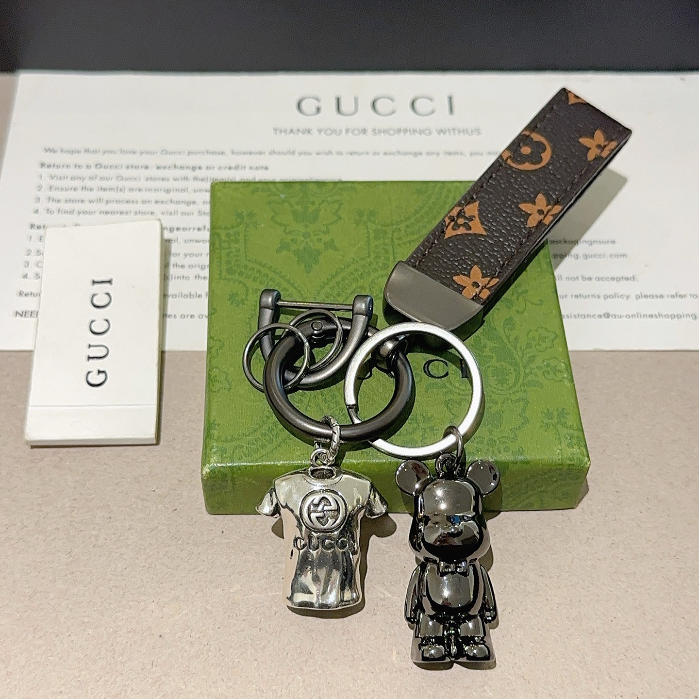 Gucci Keychain Bag Clasp - Anger Forest - Double G Classic Design