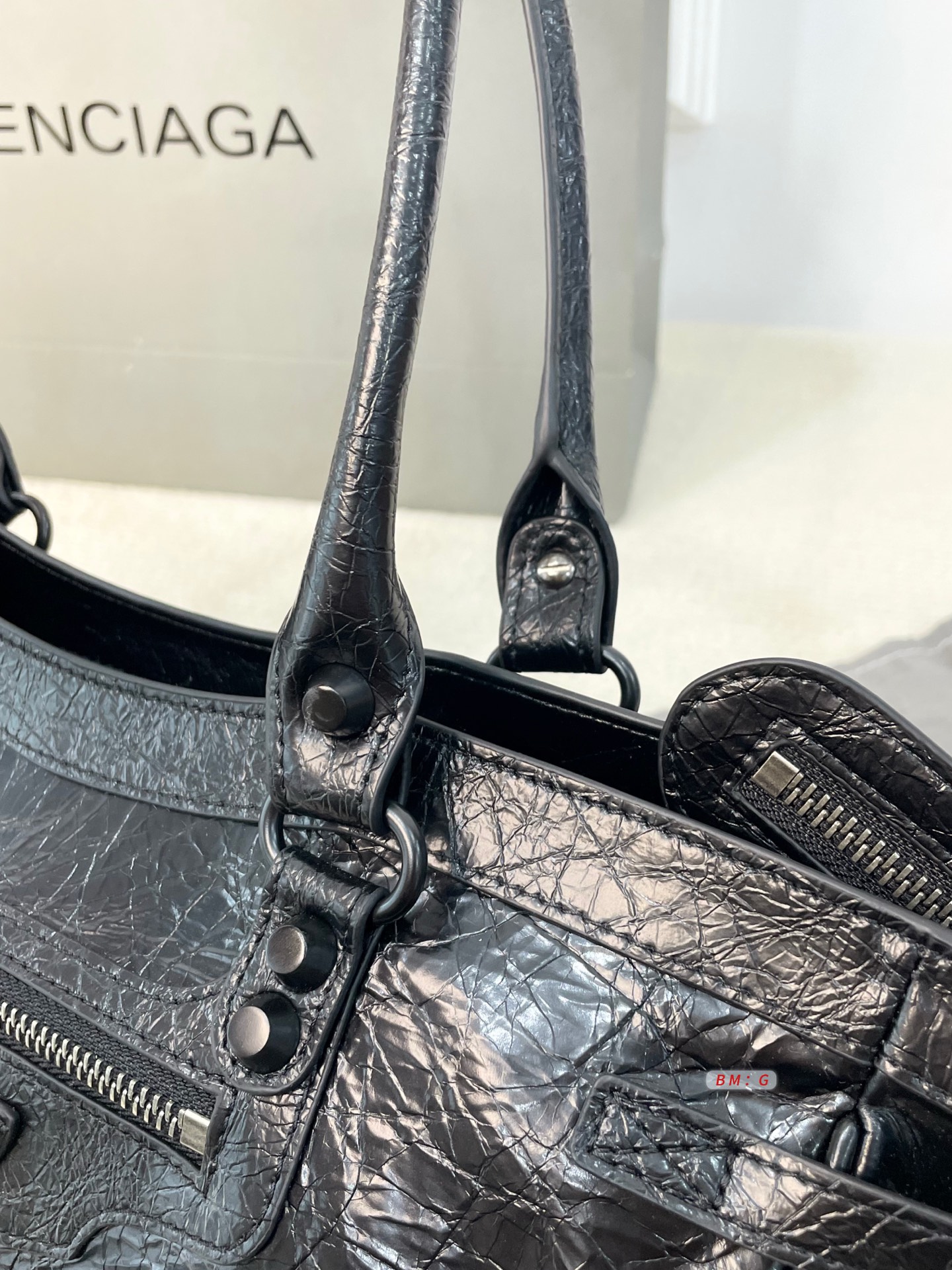 Balenciaga Motorcycle Bag, Le City East-West Motorcycle Style Handbag