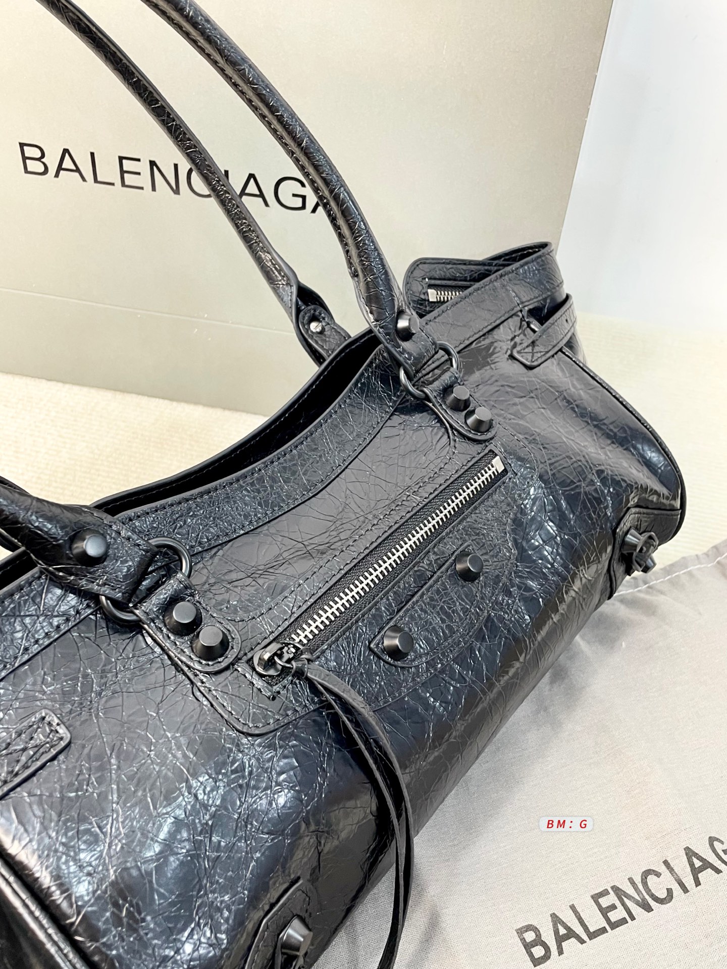 Balenciaga Motorcycle Bag, Le City East-West Motorcycle Style Handbag