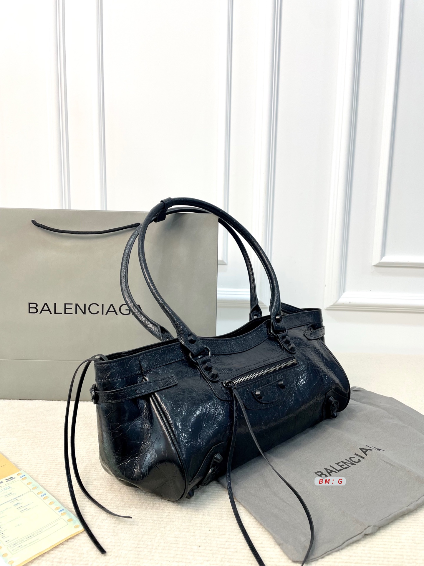 Balenciaga Motorcycle Bag, Le City East-West Motorcycle Style Handbag
