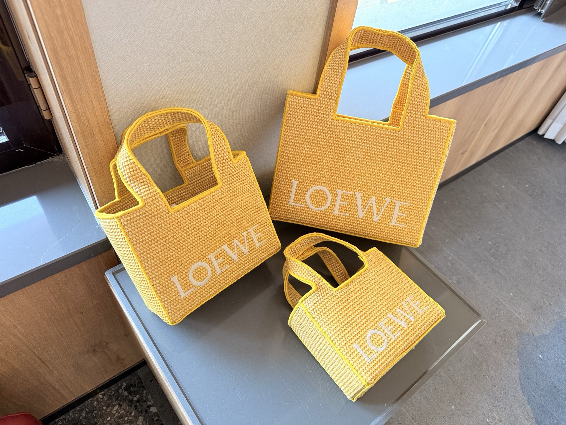 Loewe Anagram Basket  bag Embroidered Woven Shopping Bag