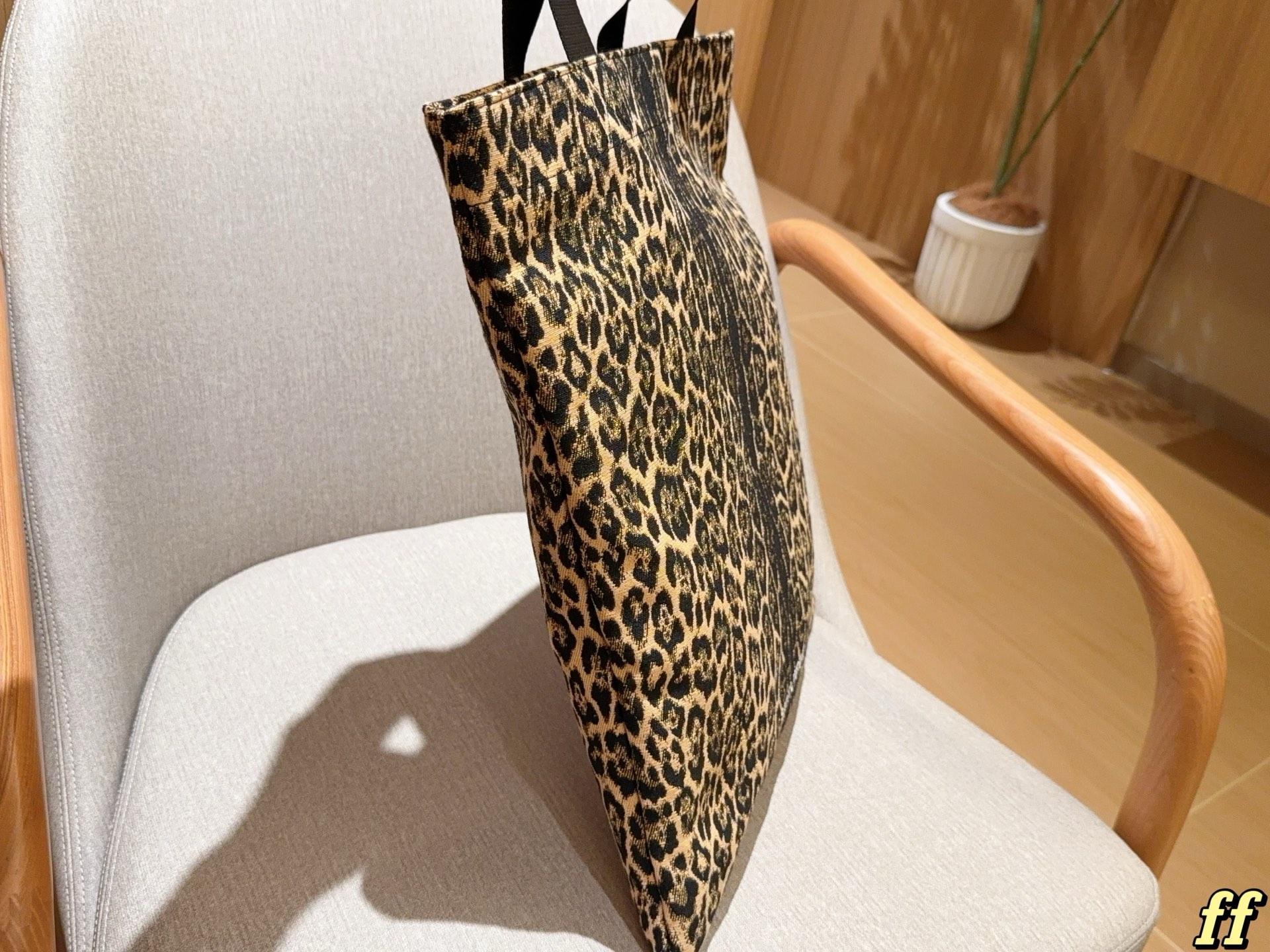 YSL Leopard-print canvas shopping bag