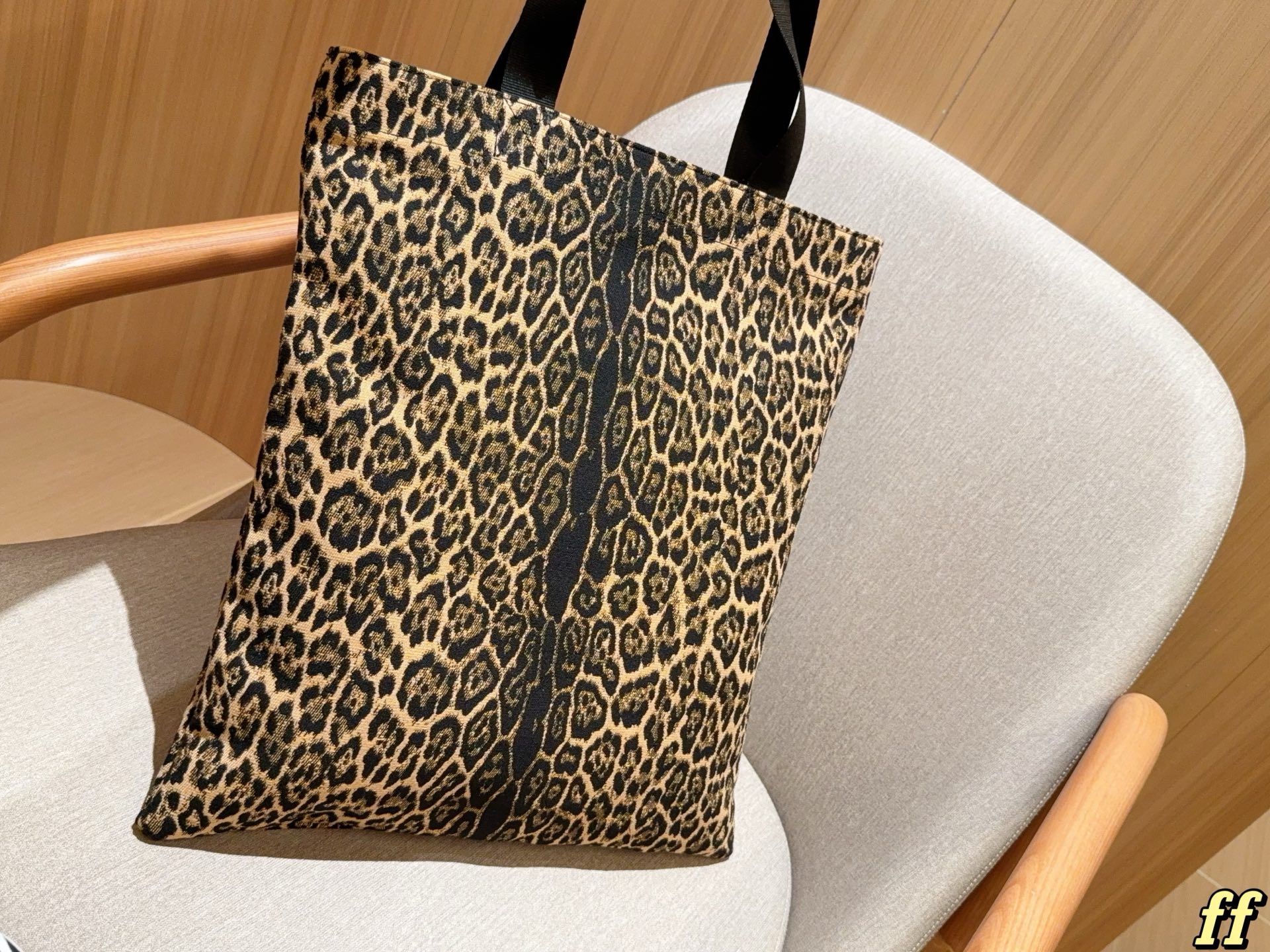 YSL Leopard-print canvas shopping bag