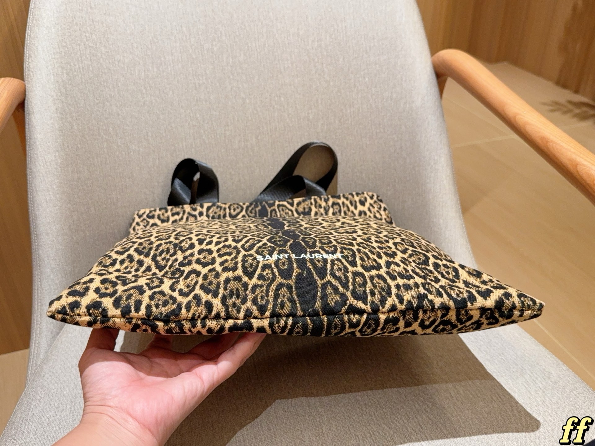 YSL Leopard-print canvas shopping bag