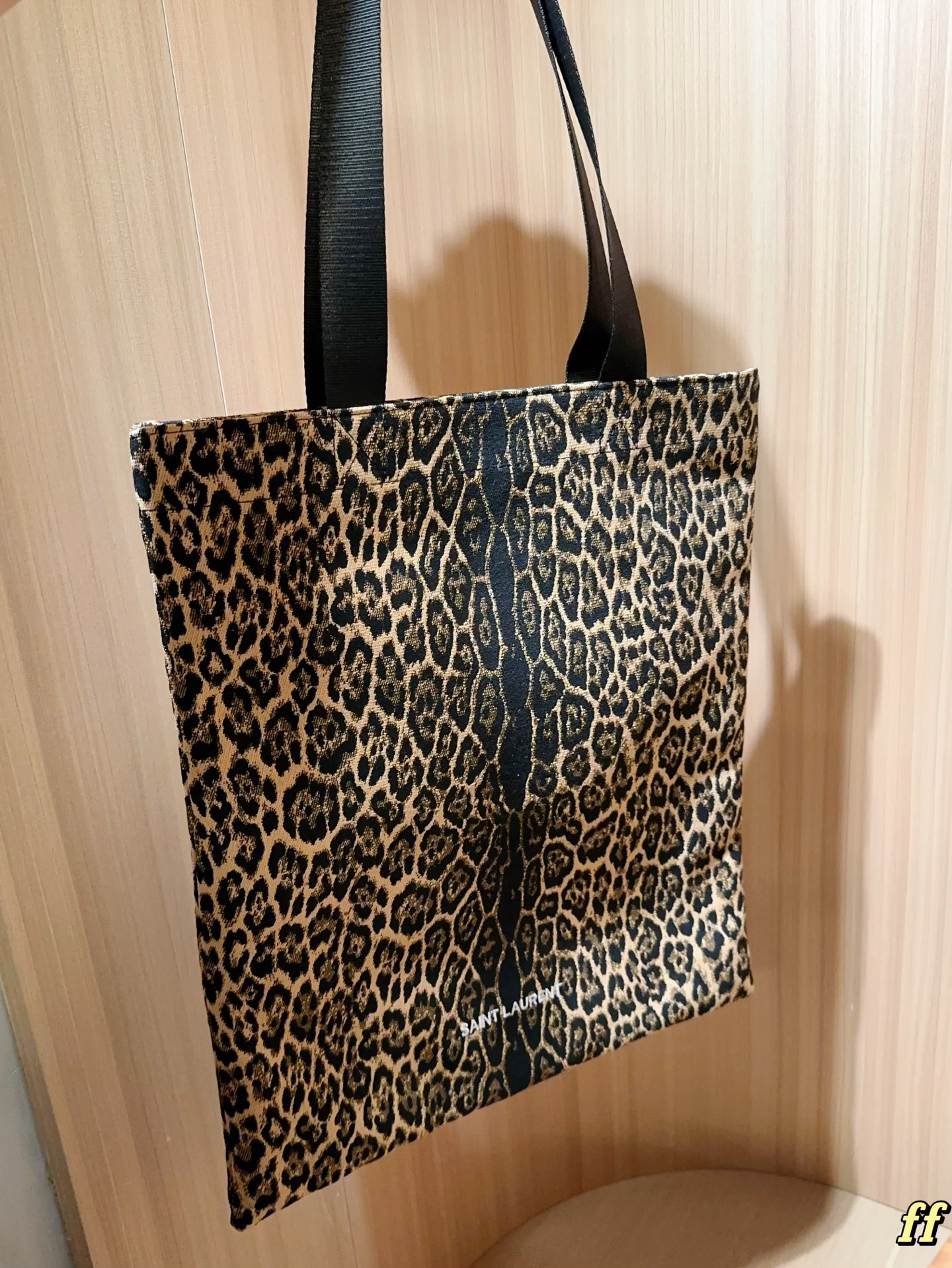 YSL Leopard-print canvas shopping bag