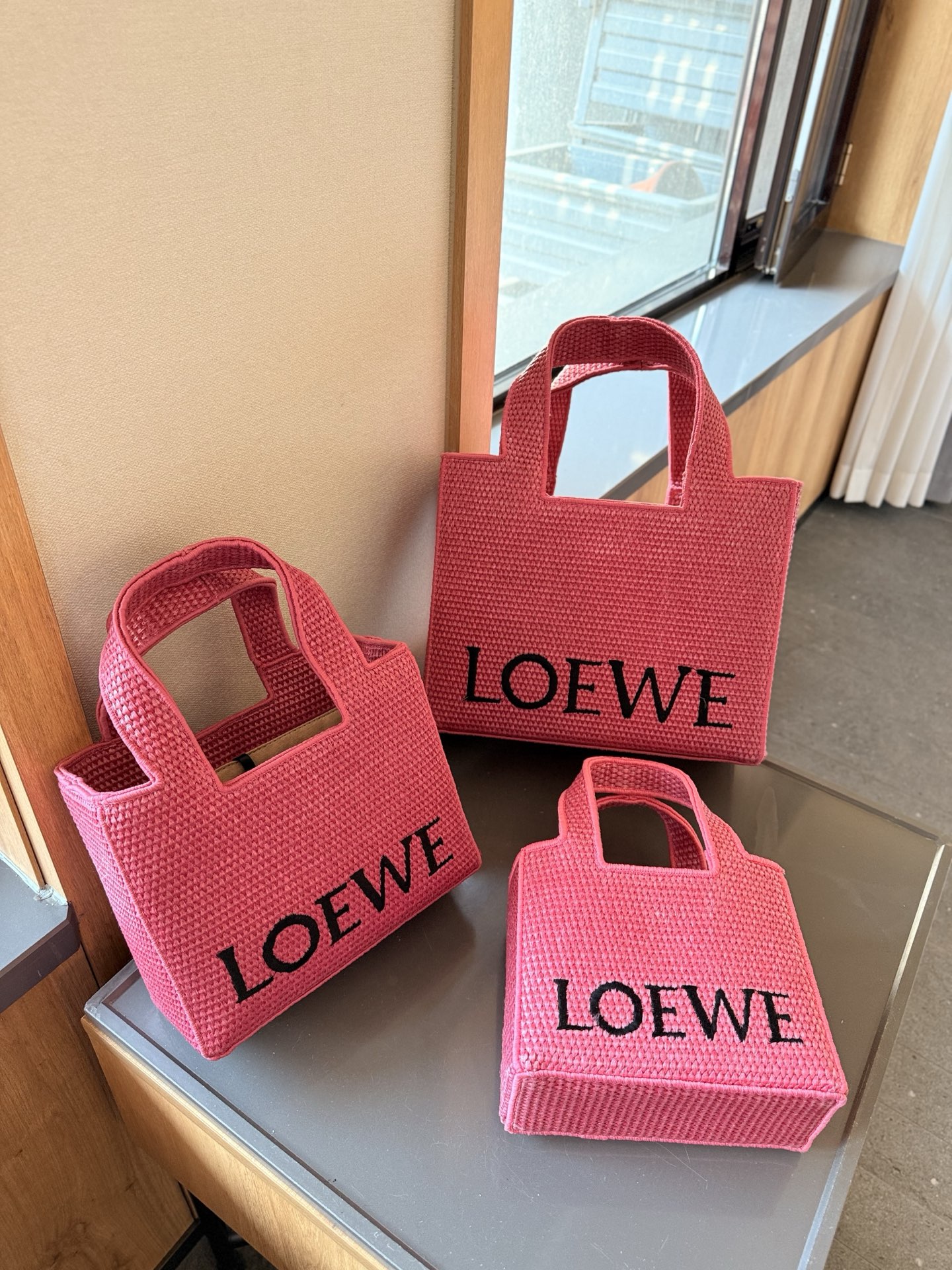 Loewe Anagram Basket  bag Embroidered Woven Shopping Bag