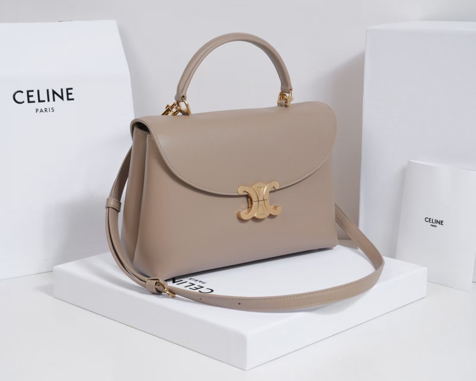 Top version Celine leather nino shoulder bag