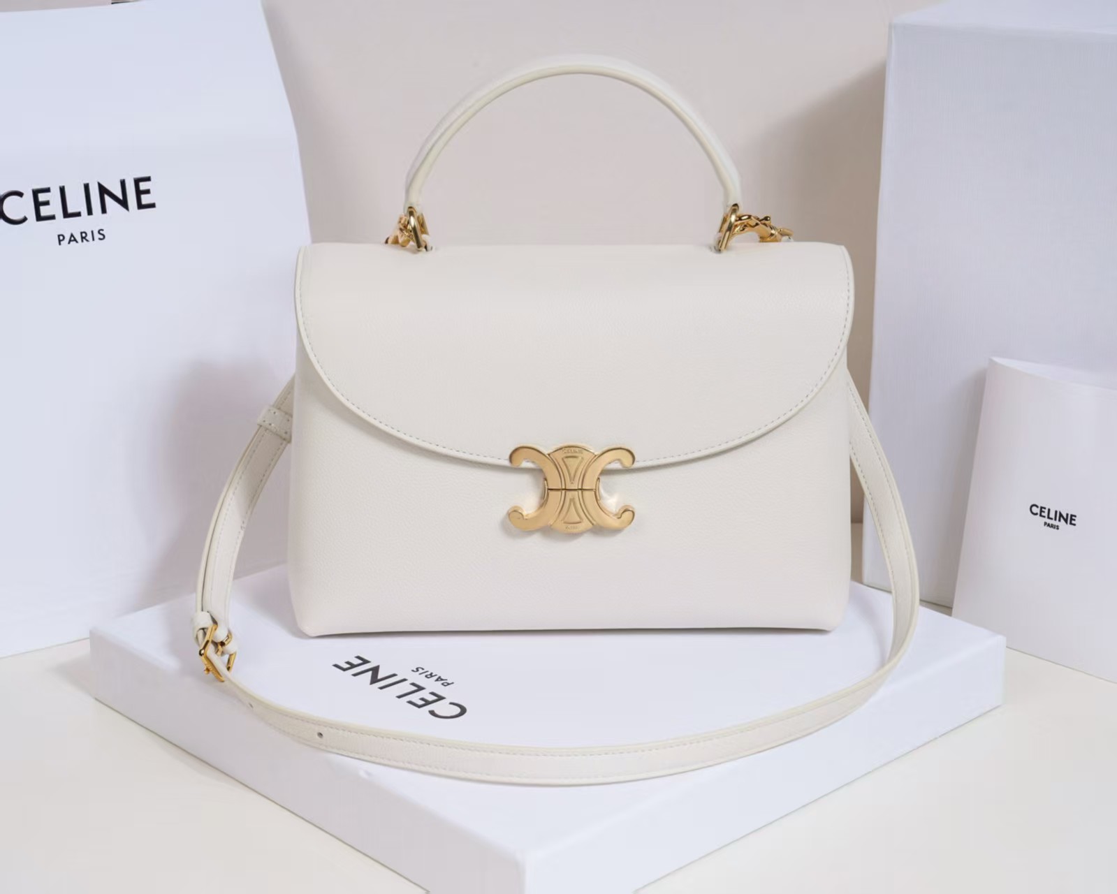 Top version Celine leather nino shoulder bag