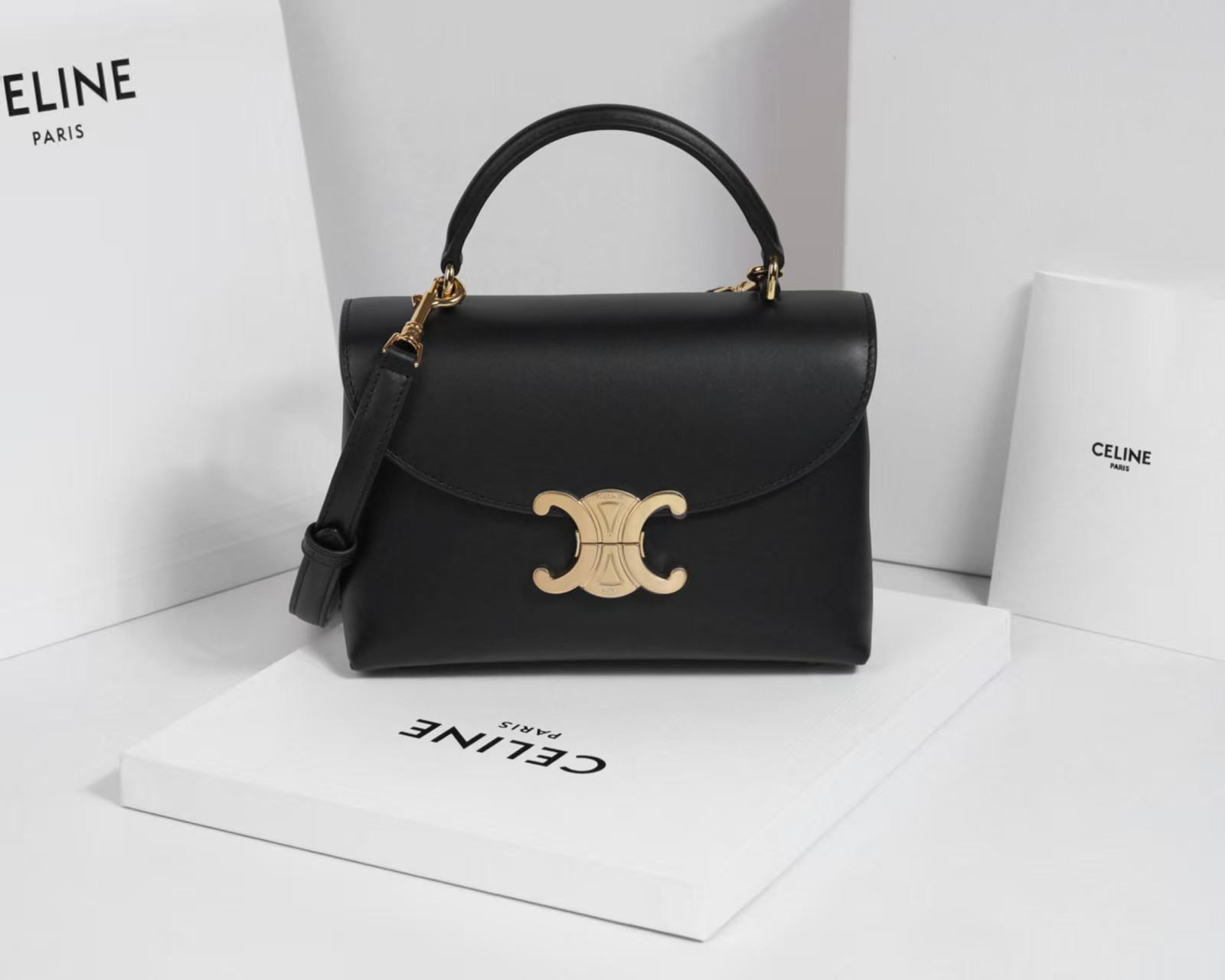 Top version Celine leather nino shoulder bag