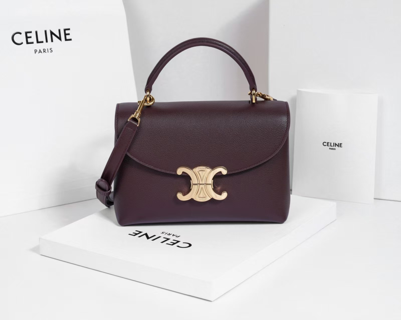 Top version Celine leather nino shoulder bag