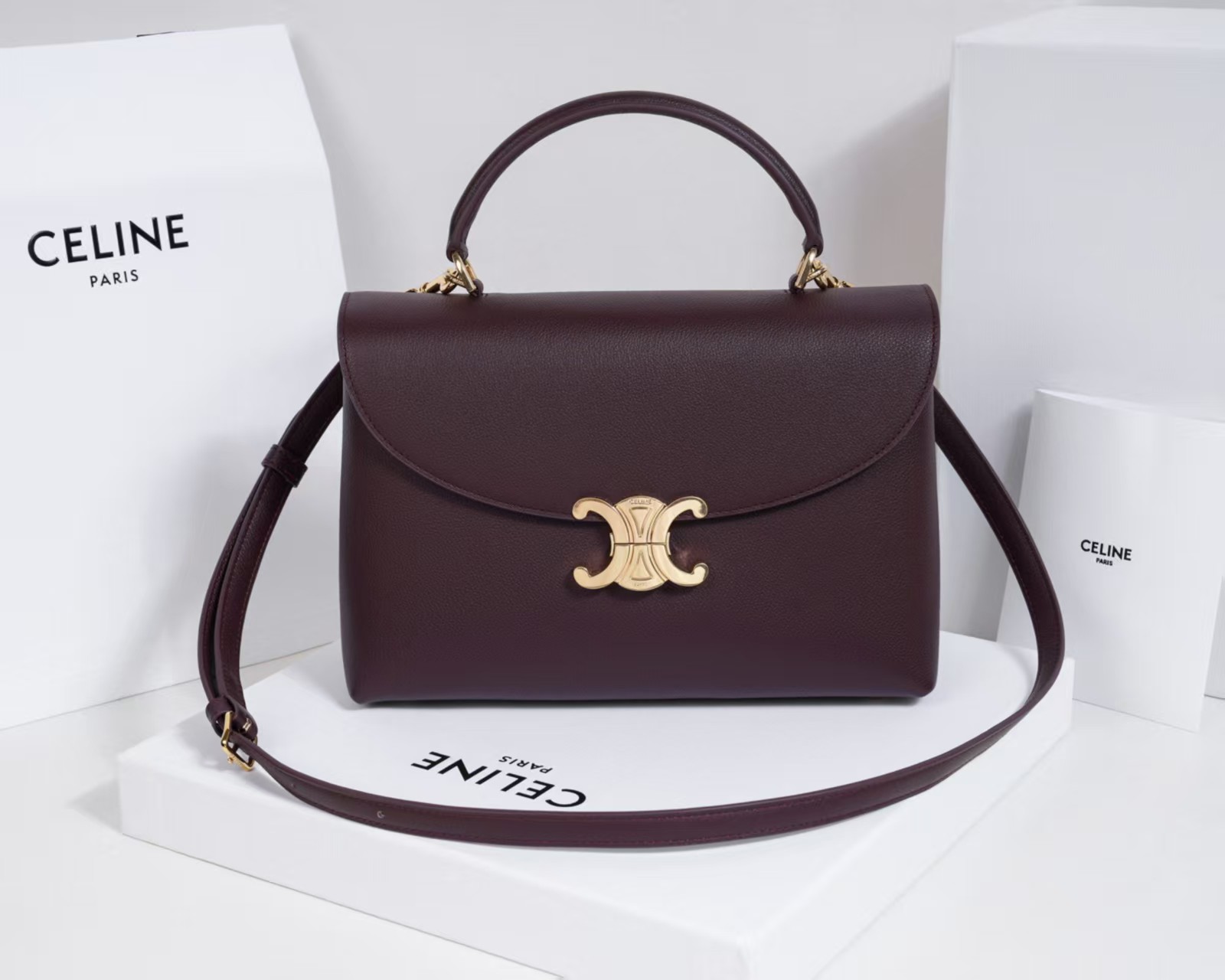 Top version Celine leather nino shoulder bag