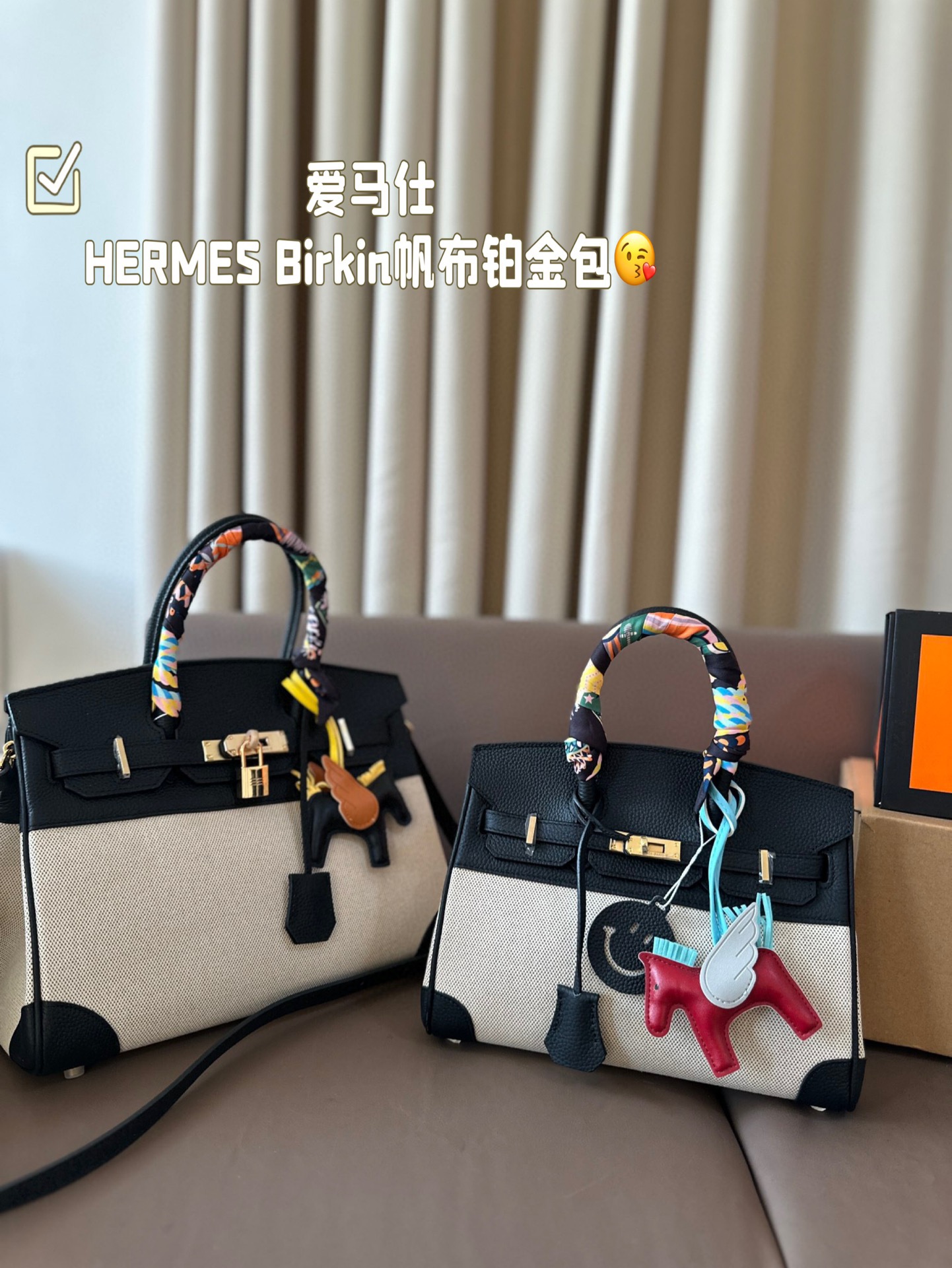 HERMES Birkin Canvas platinum bag