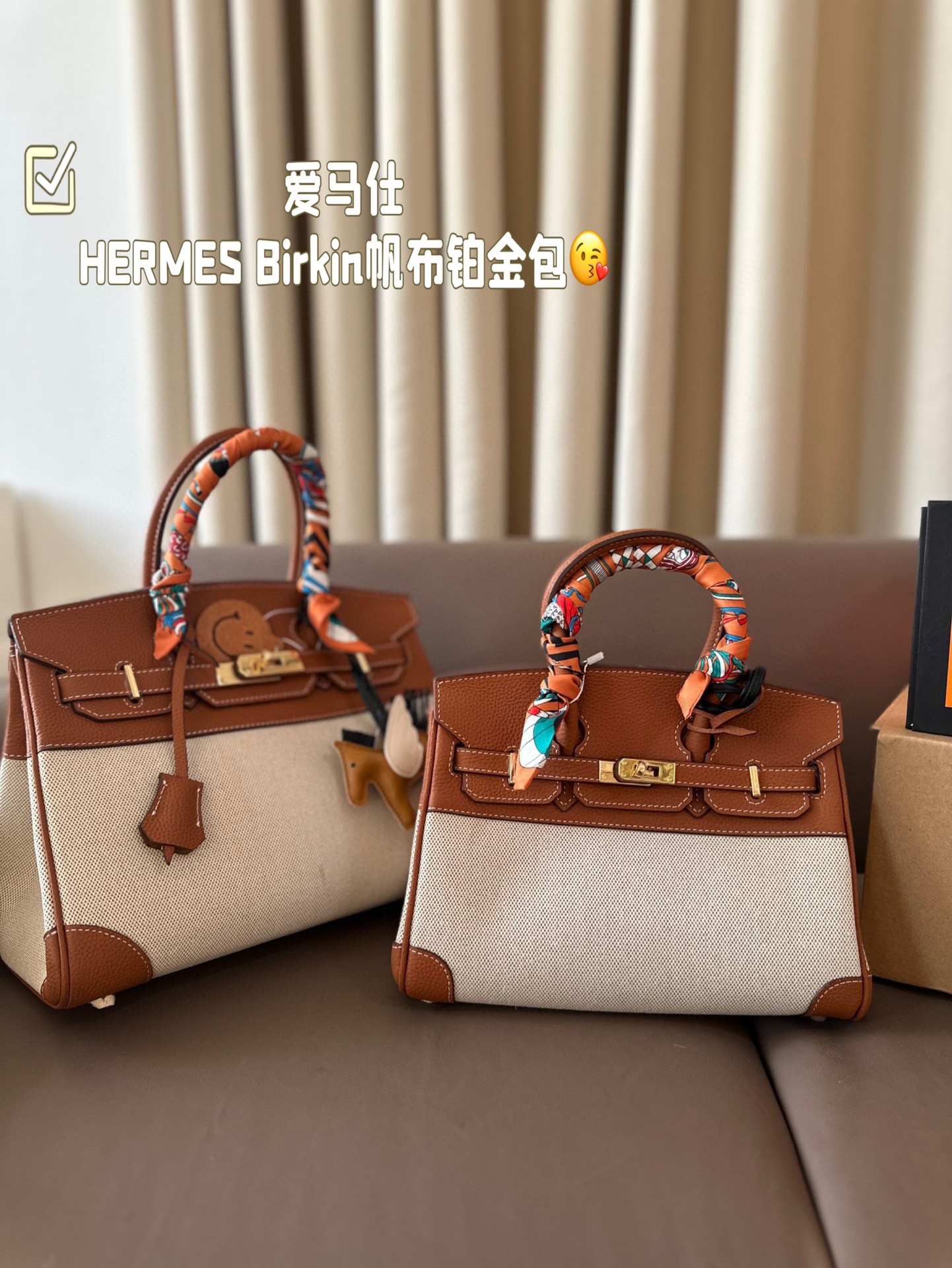 HERMES Birkin Canvas platinum bag