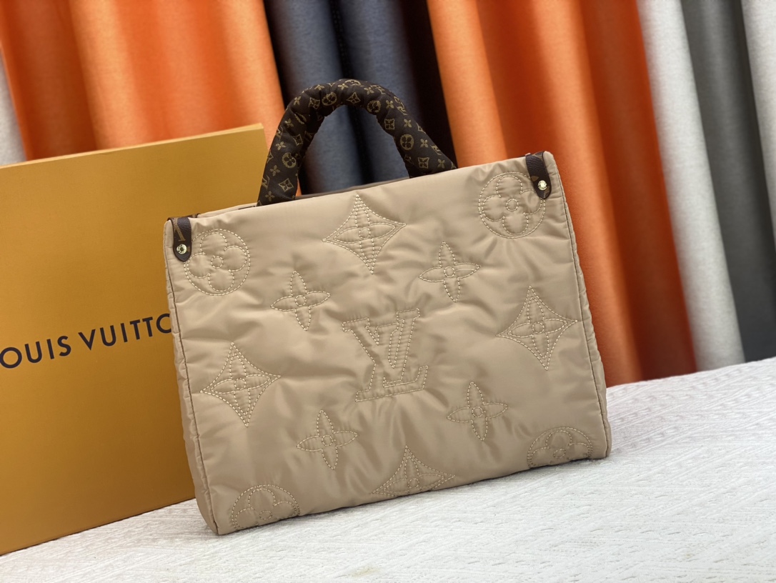 LV onthego econyl ecodesign monogram handbag