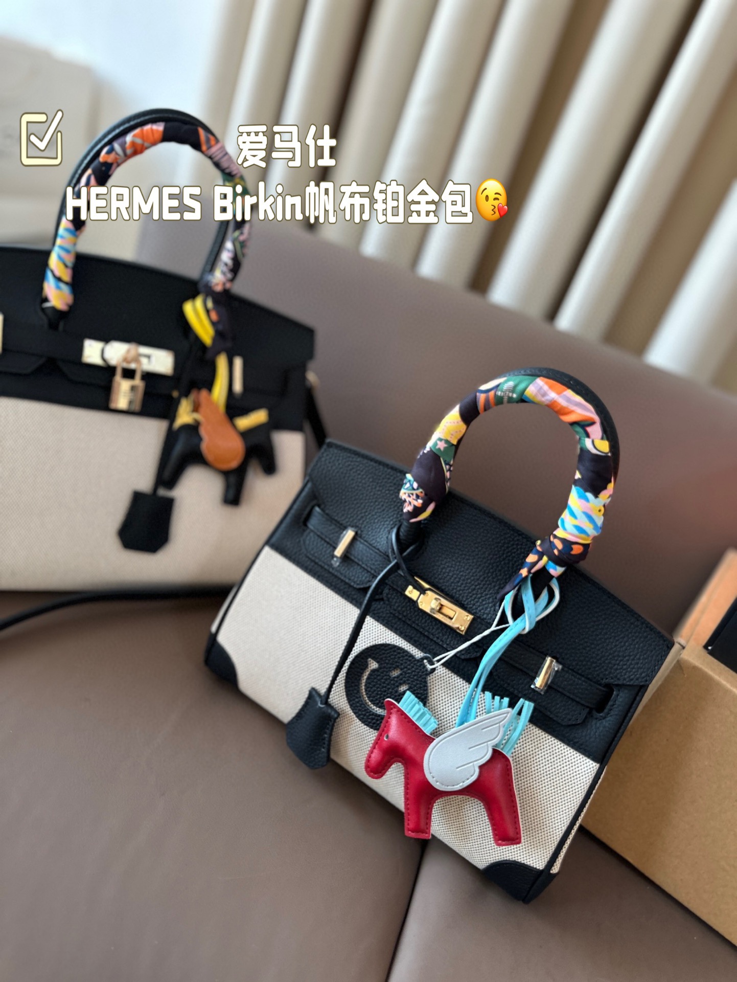 HERMES Birkin Canvas platinum bag