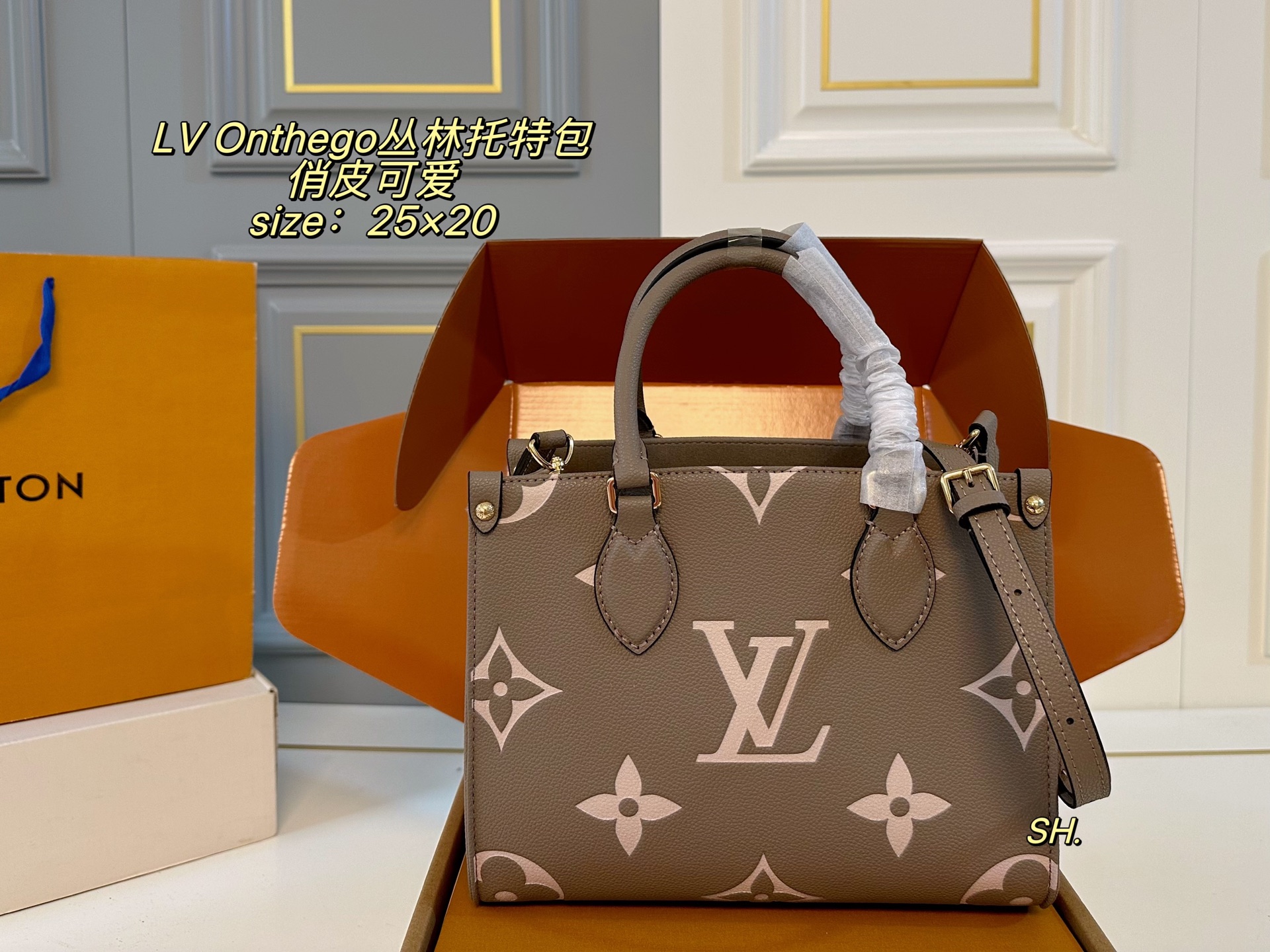 LV onthego tote bag shoulder handbag