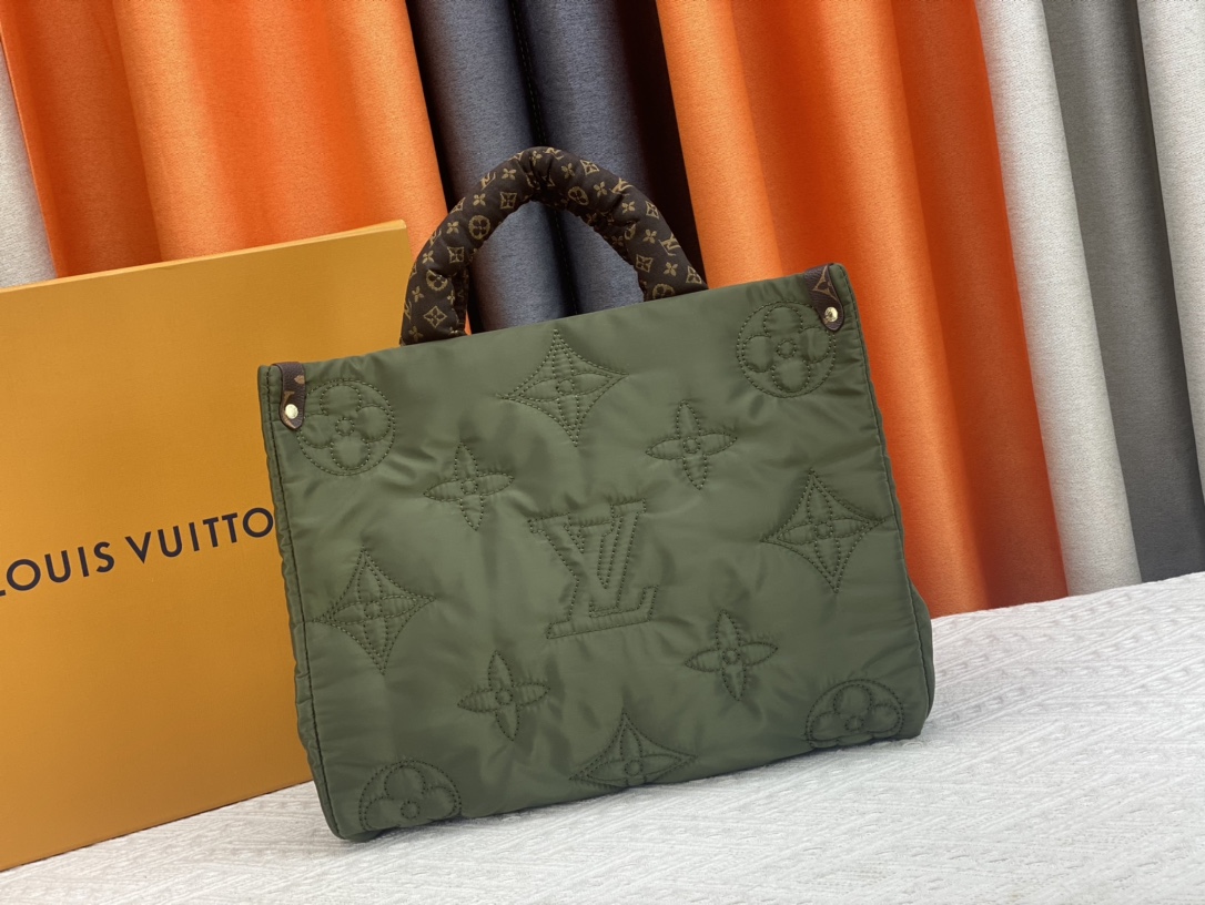 LV onthego econyl ecodesign monogram handbag