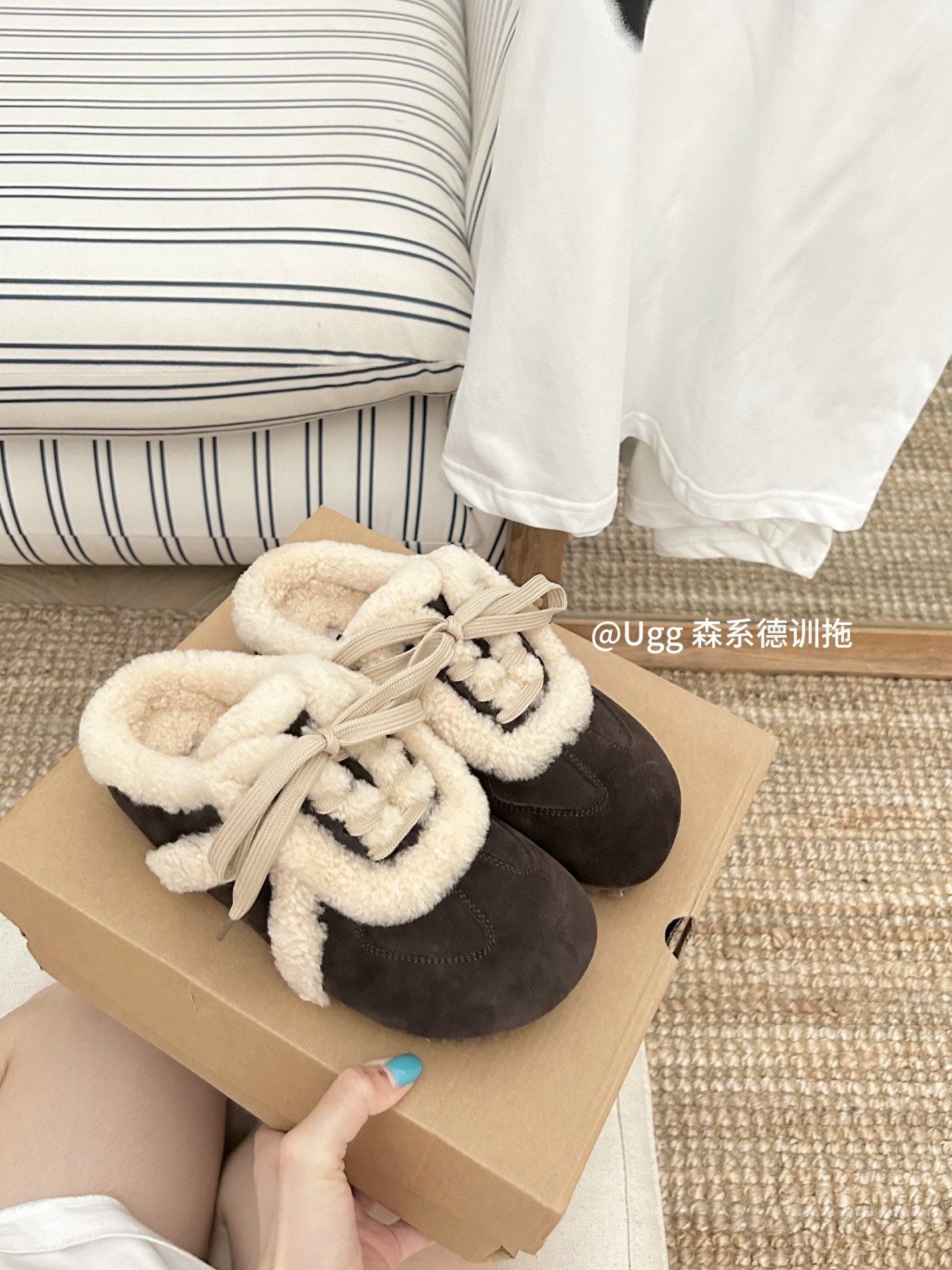 UGG Forest Series Training Fur Soft Plush Casual Slippers Retro Fashion shoes