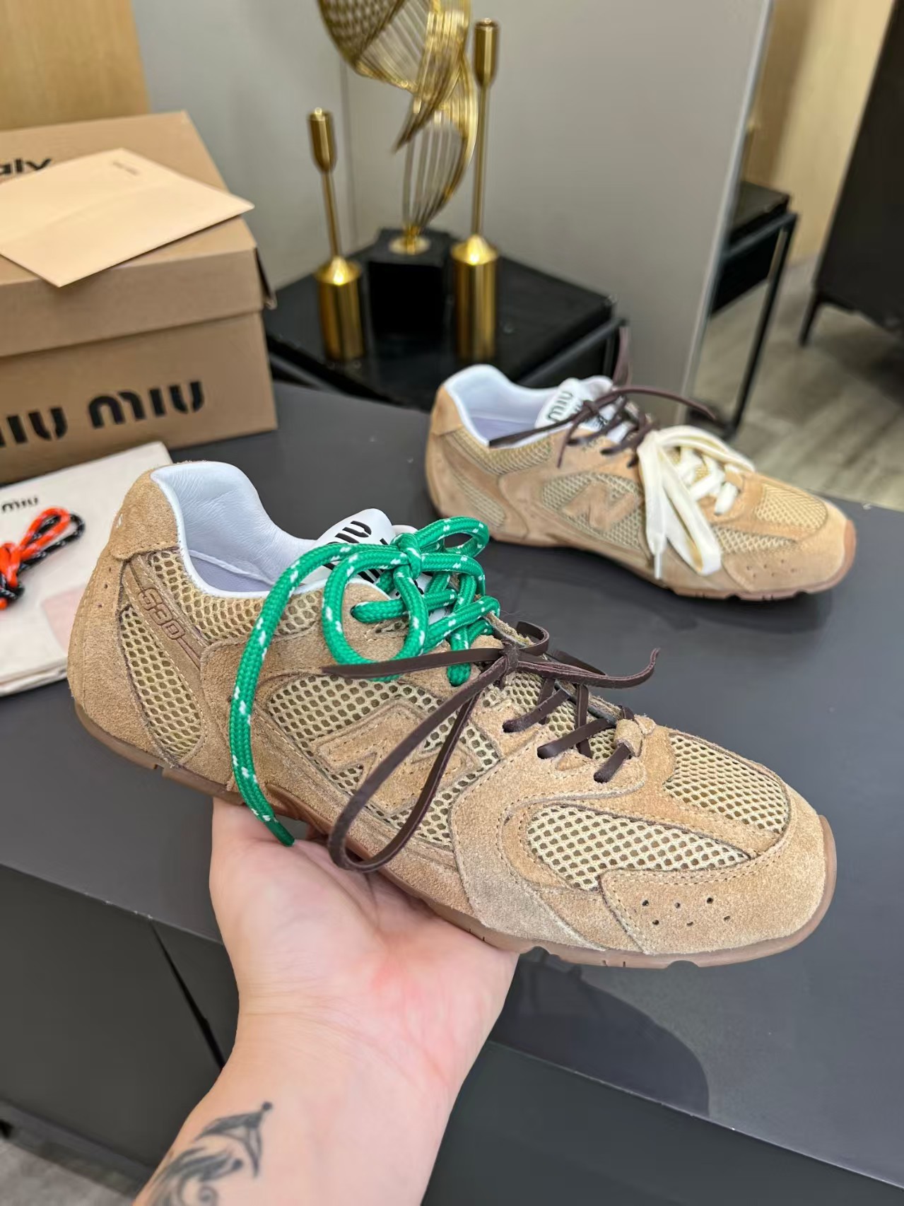 New Balance X miumiu NB530 Couple-style casual sports shoes Dechen shoes