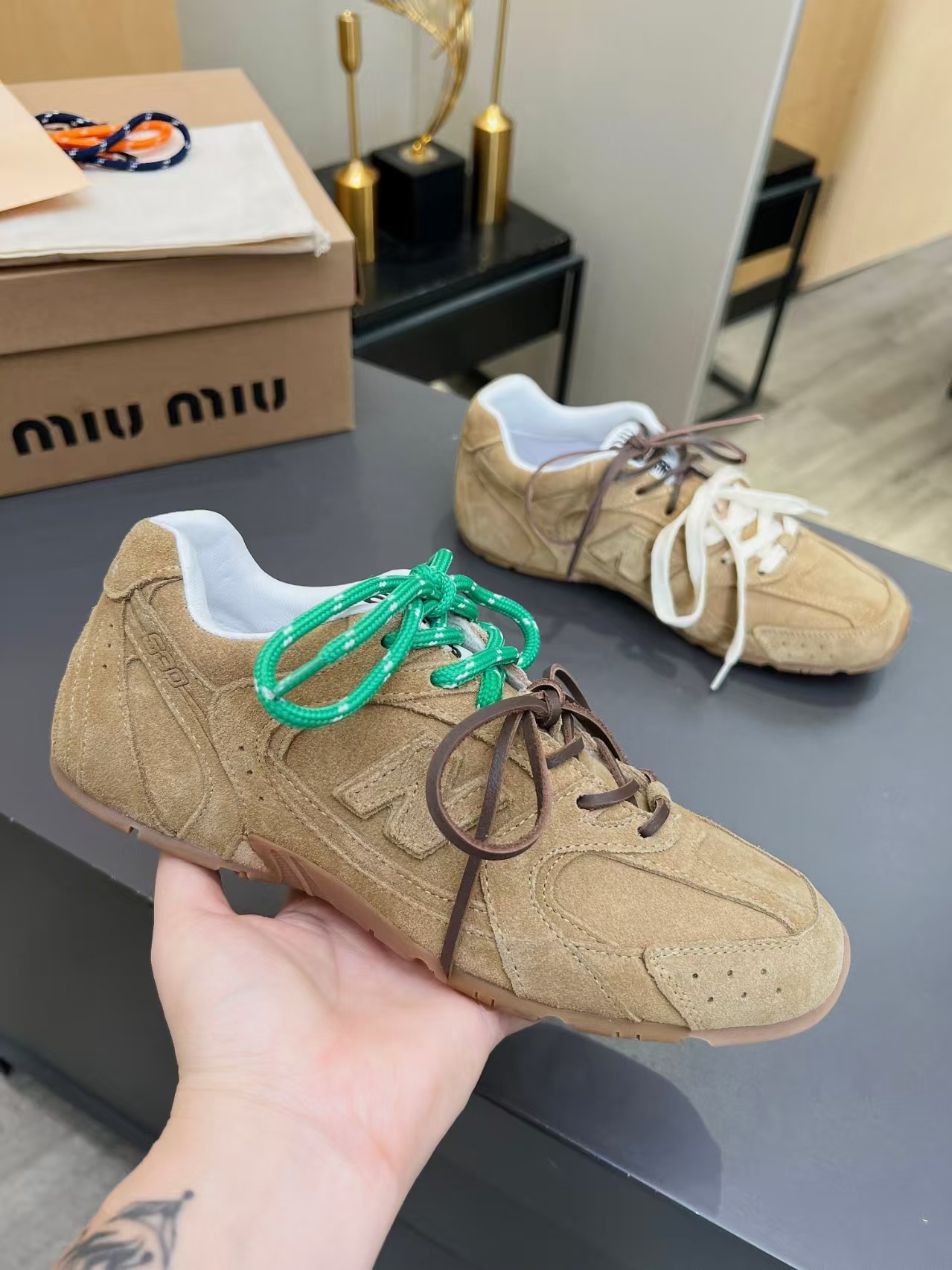 New Balance X miumiu NB530 Couple-style casual sports shoes Dechen shoes