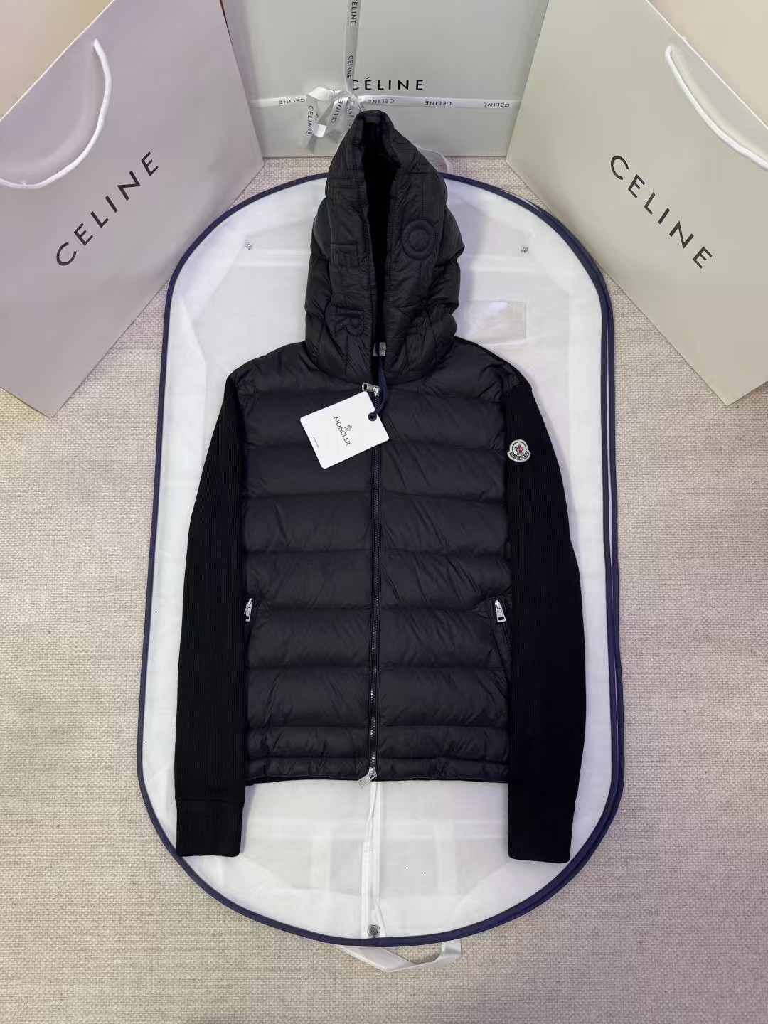 Moncler Zipper hood  down jacket coat