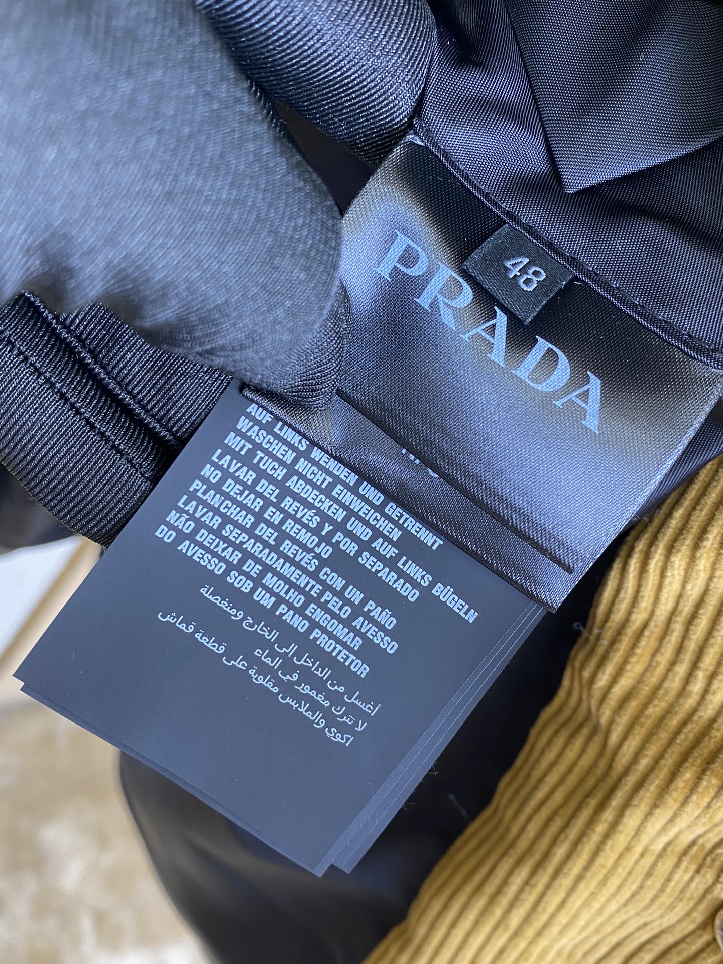 PRADA triangle logo corduroy jacket