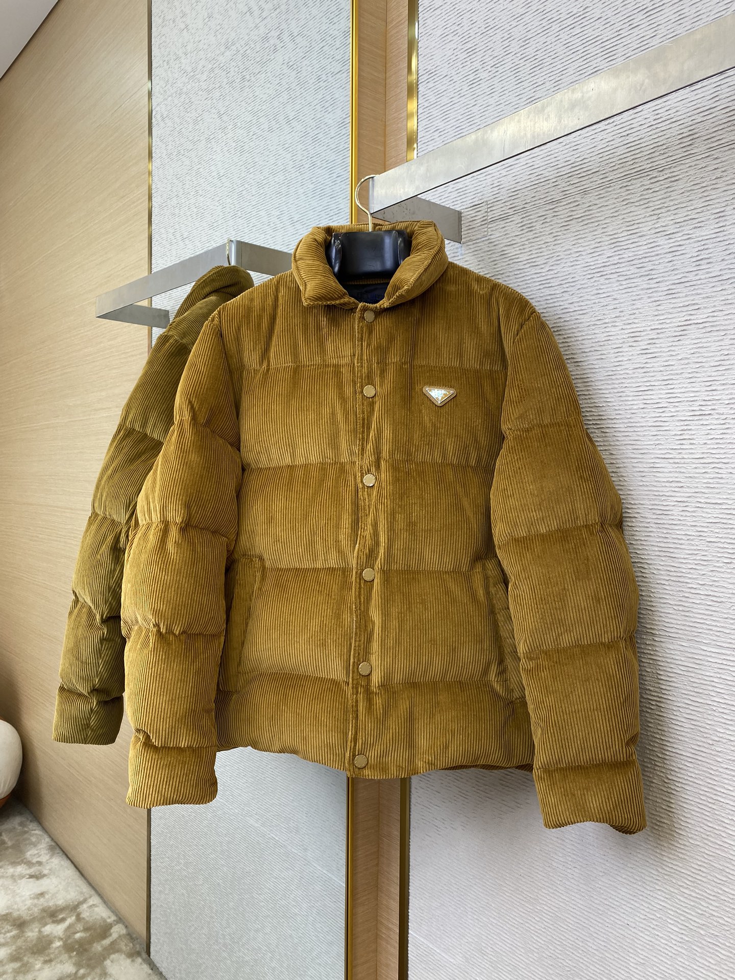 PRADA triangle logo corduroy jacket
