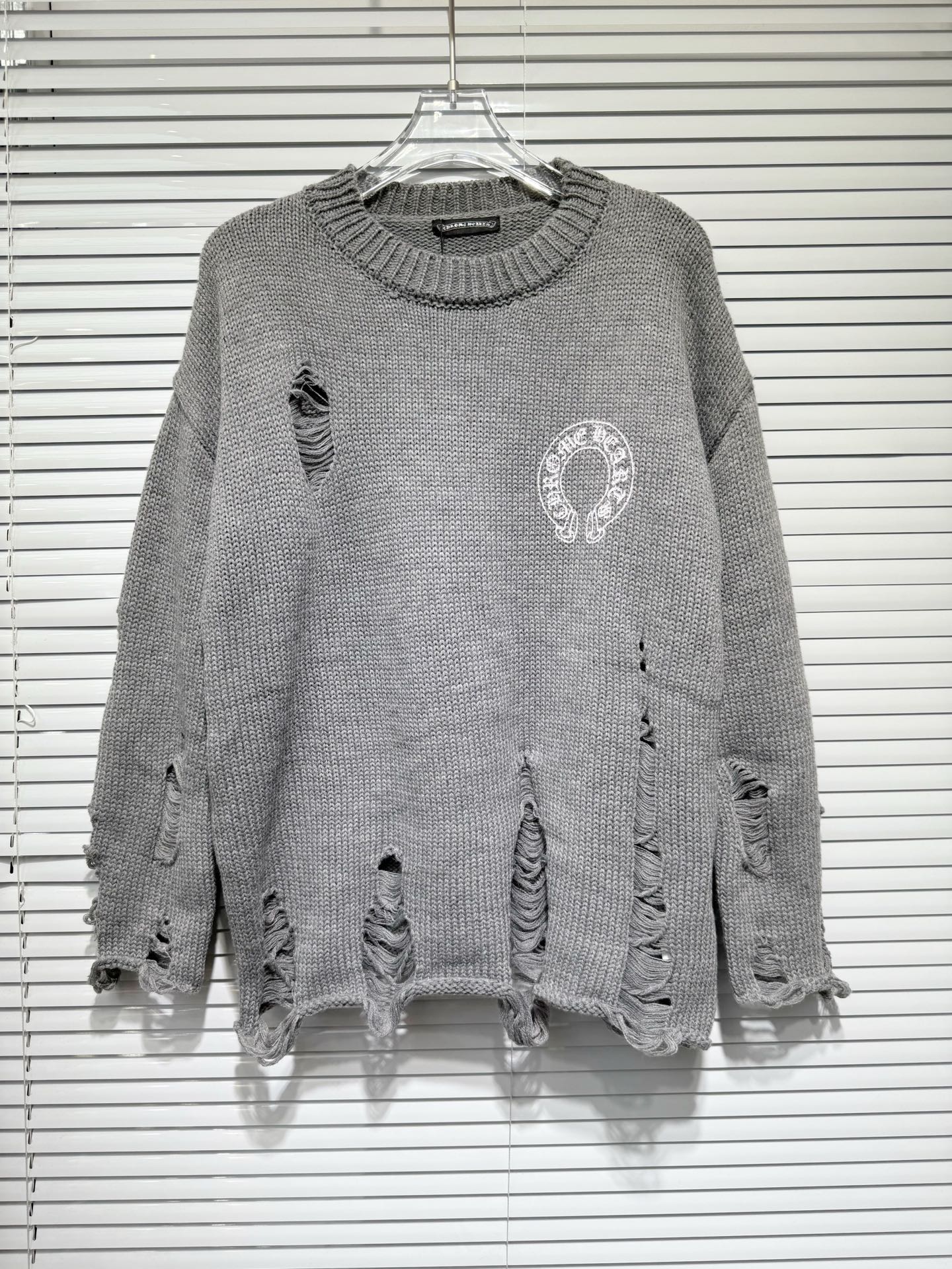 Chrome Hearts CH Thick-stitch Knitted Loose-Fitting Holey Sweater