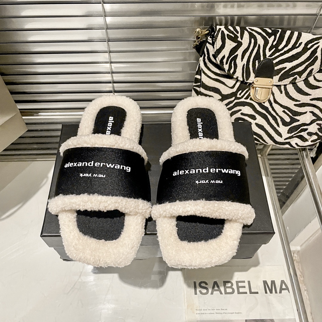 Alexander Wang Furry Slippers