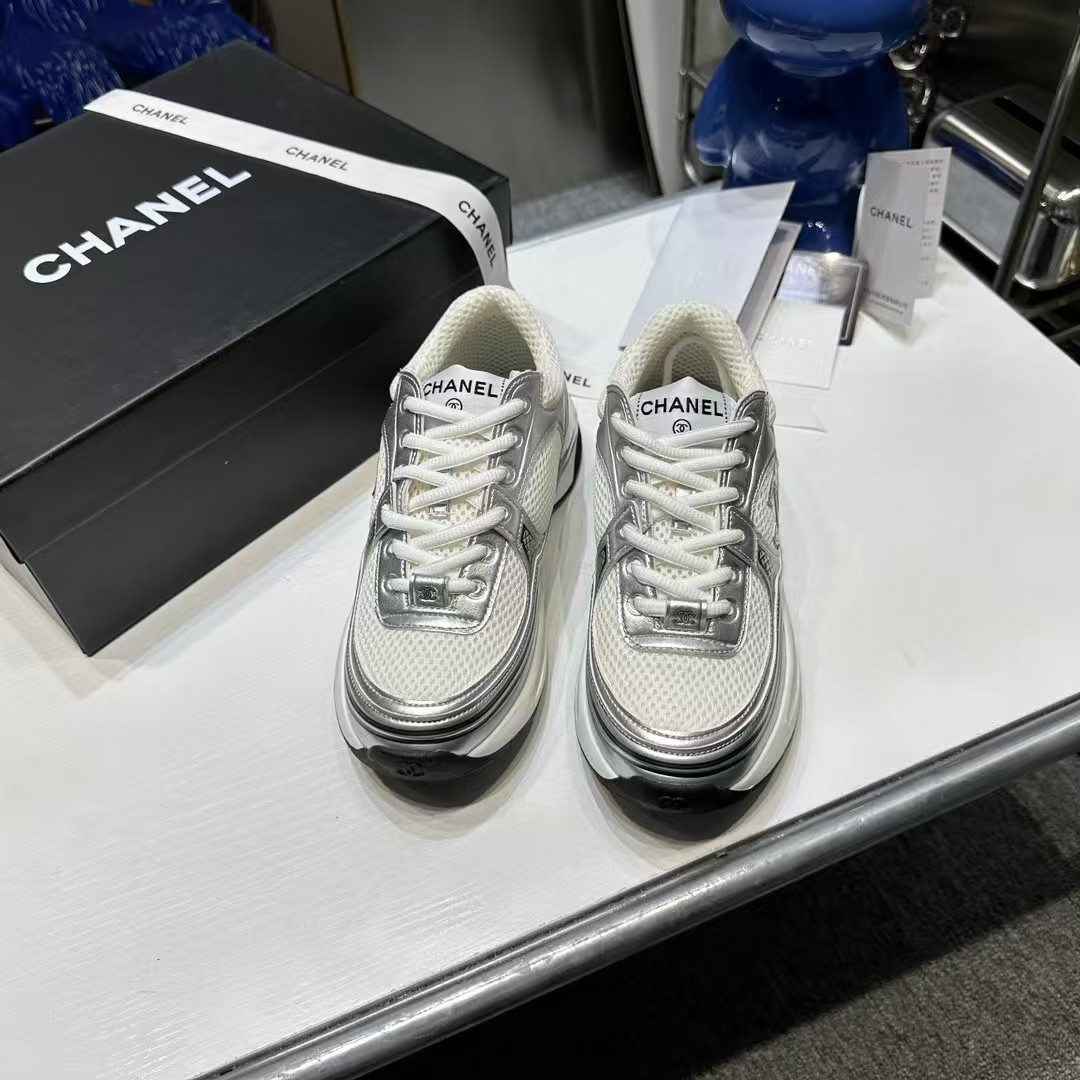 CHANEL Gold Horn King Silver Horn King classic sneakers