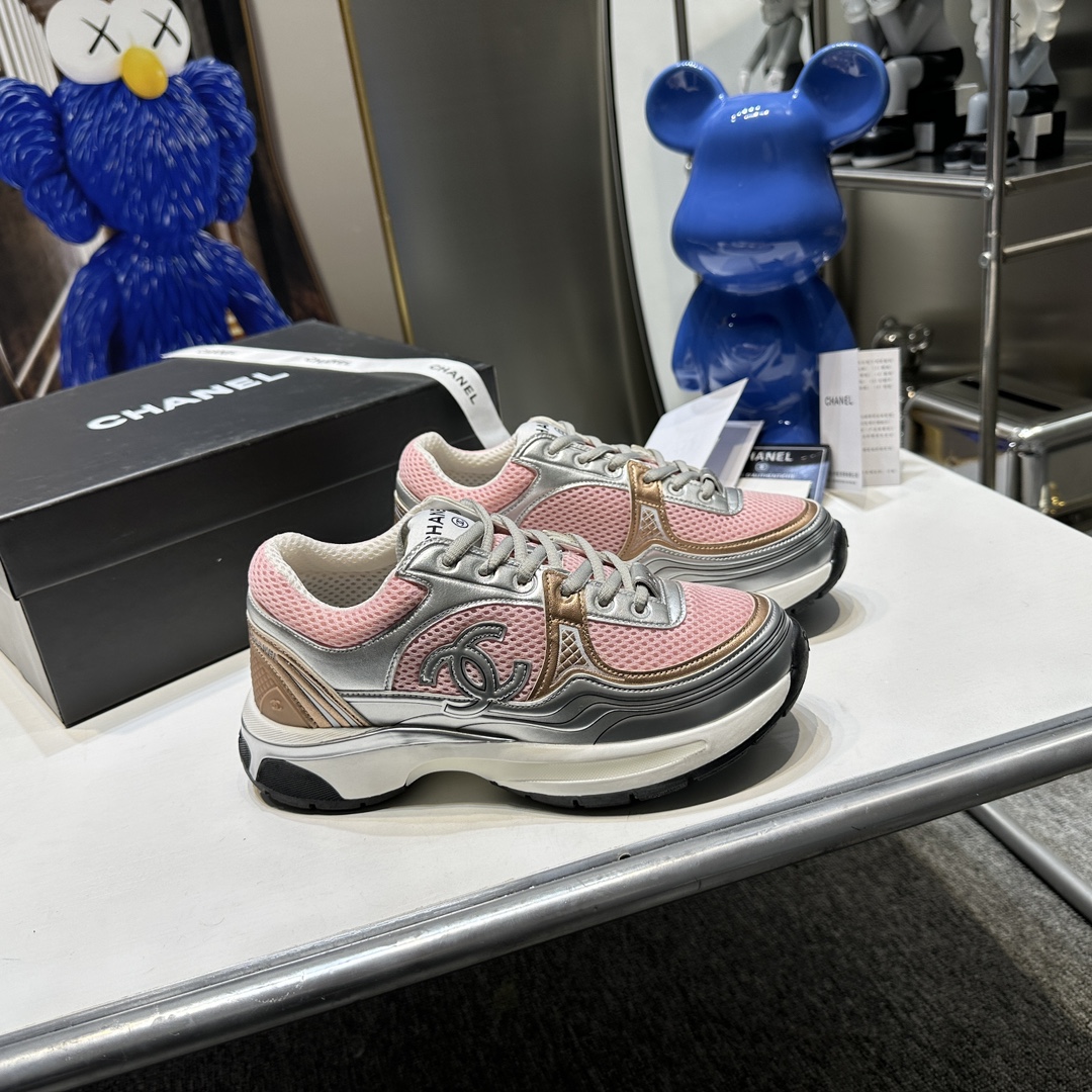 CHANEL Gold Horn King Silver Horn King classic sneakers