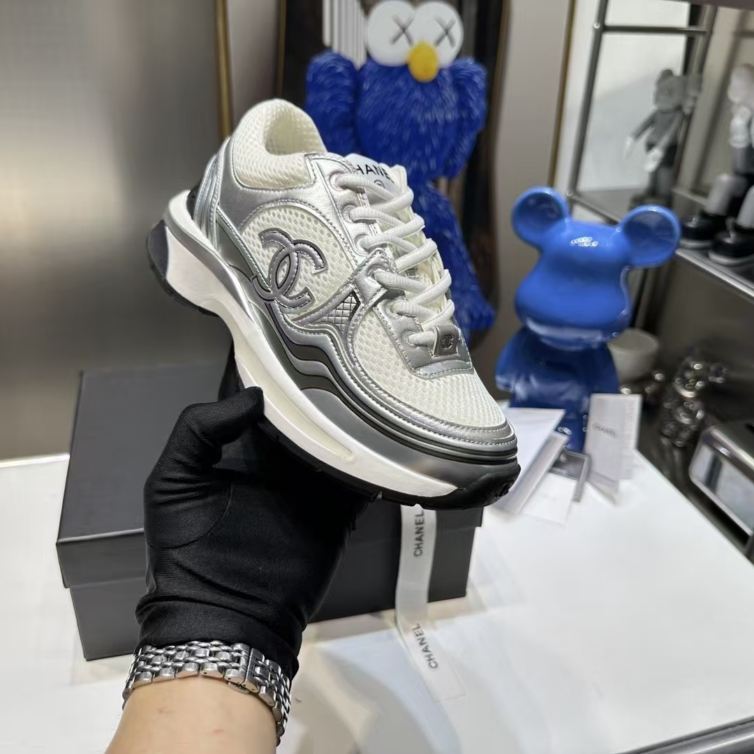 CHANEL Gold Horn King Silver Horn King classic sneakers