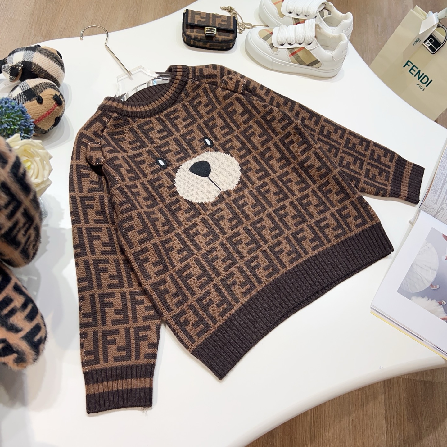 Children's Clothing FD Bear Nose Pullover Sweater