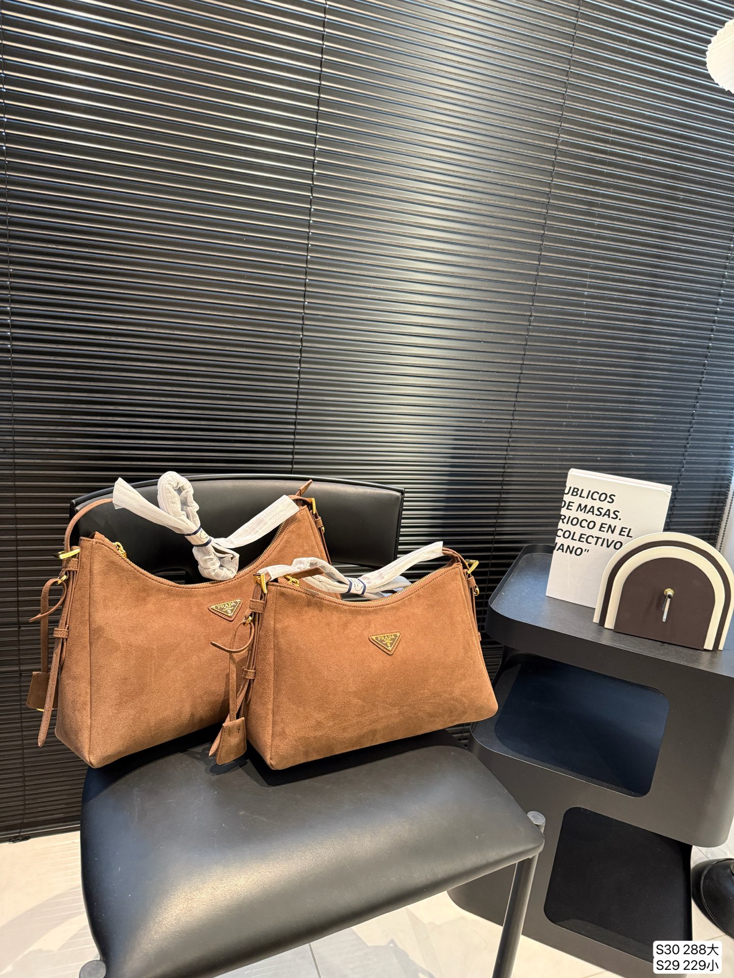 Prada New Suede Underarm Bag Aimee Hobo Handbag