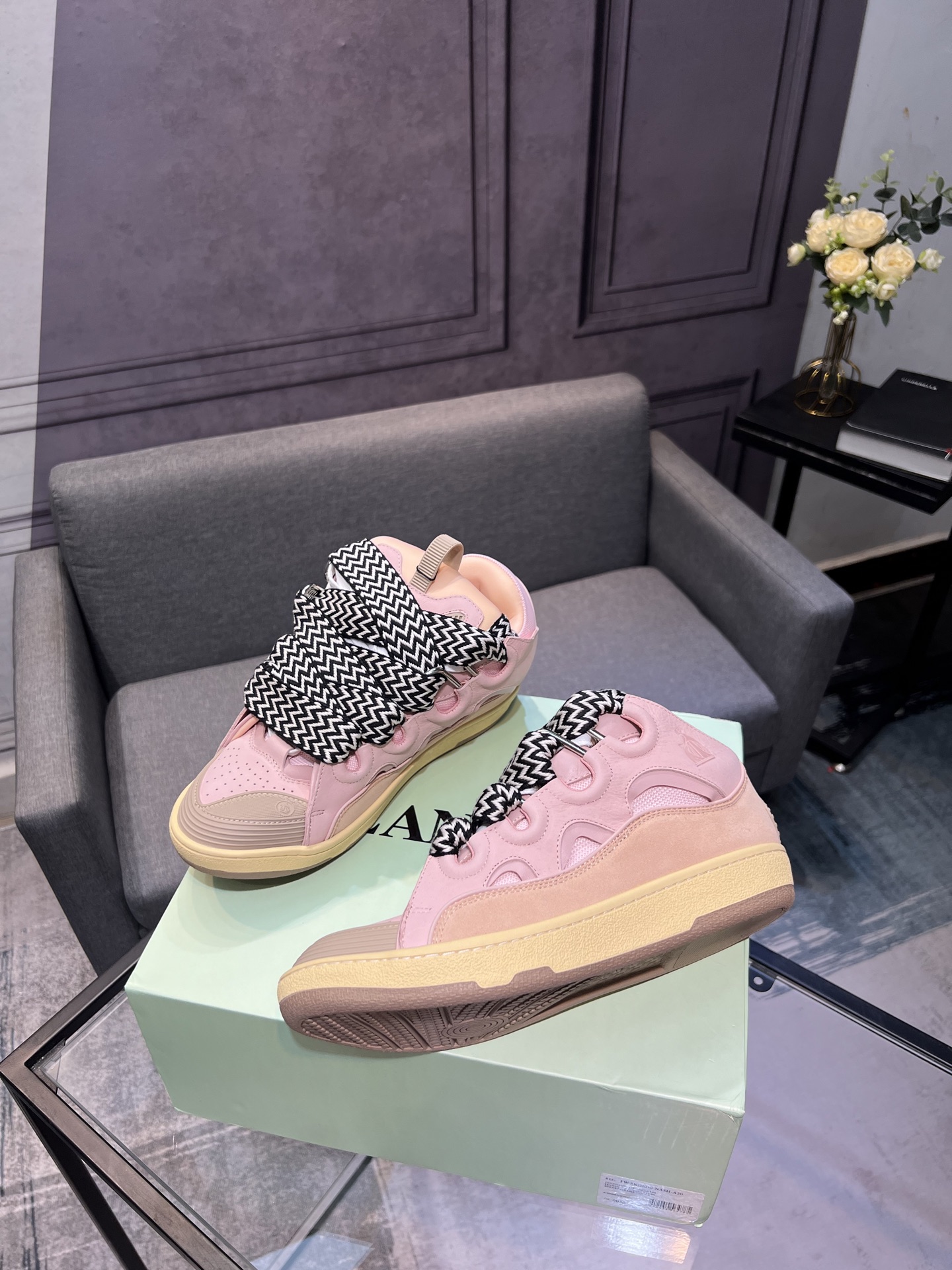 LANVIN Fashionable Casual Couple Sneakers High-Quality Clay Shoes