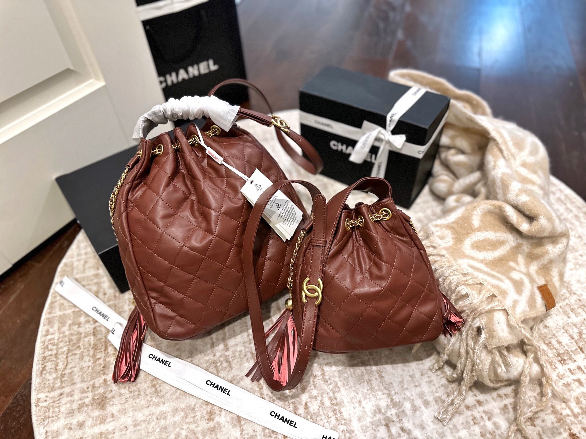 Chanel 25A Fringe Bucket Bag