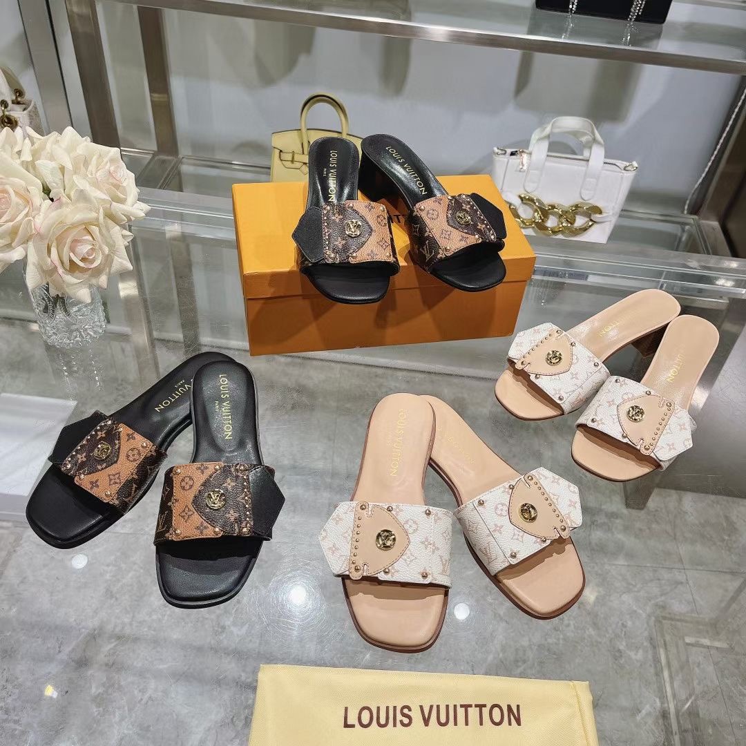 LV monogram Studded slippers sandals