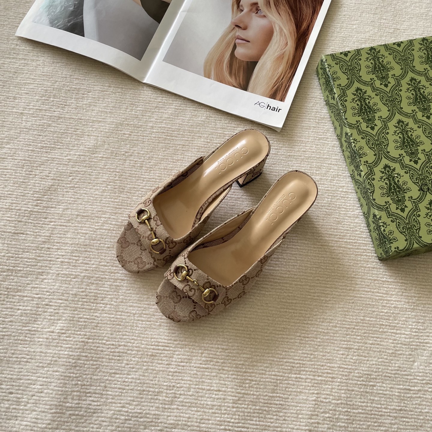 GUCCI high-heeled slippers