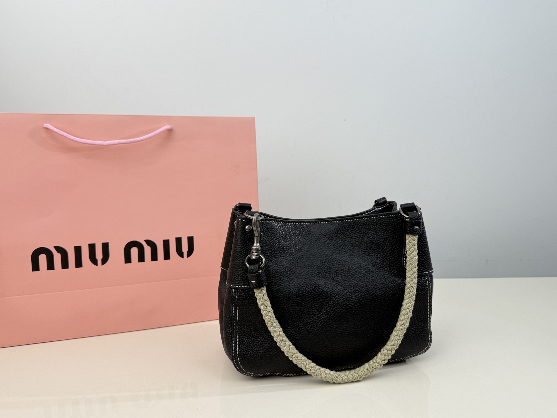 Miumiu hemp rope tote