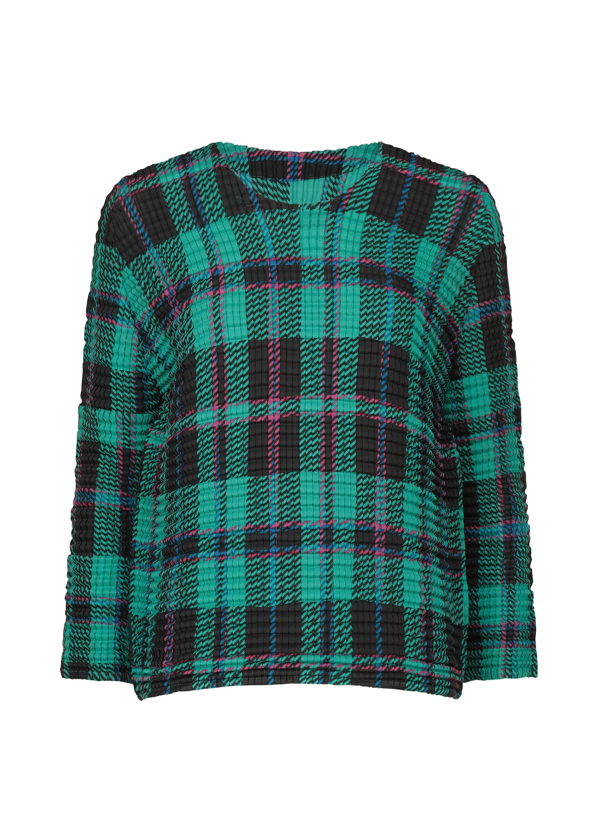 TARTAN CHECK PLEATS SHIRT